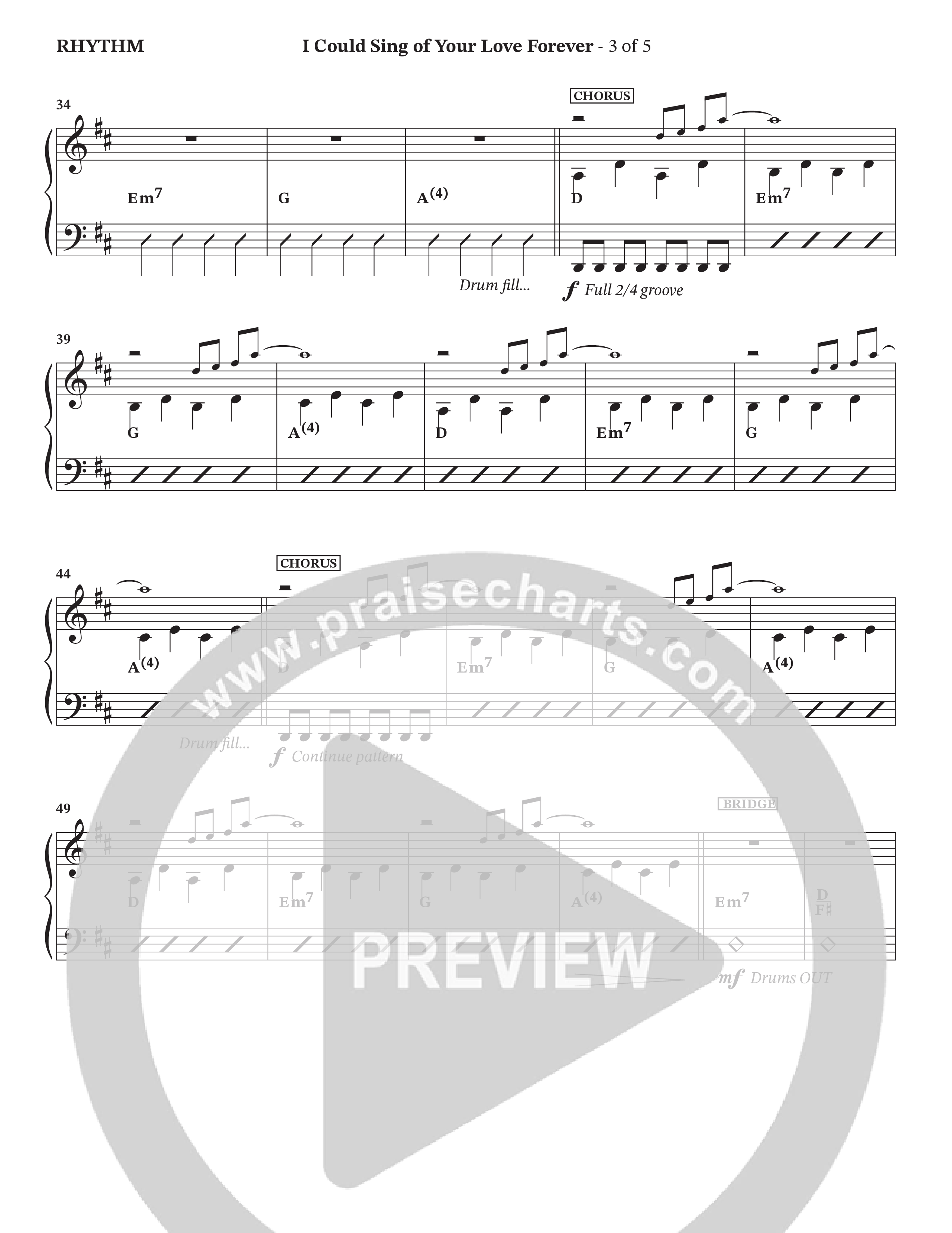 I Could Sing Of Your Love Forever (Choral Anthem SATB) Rhythm Chart (StowTown Worship / Ally Carter)