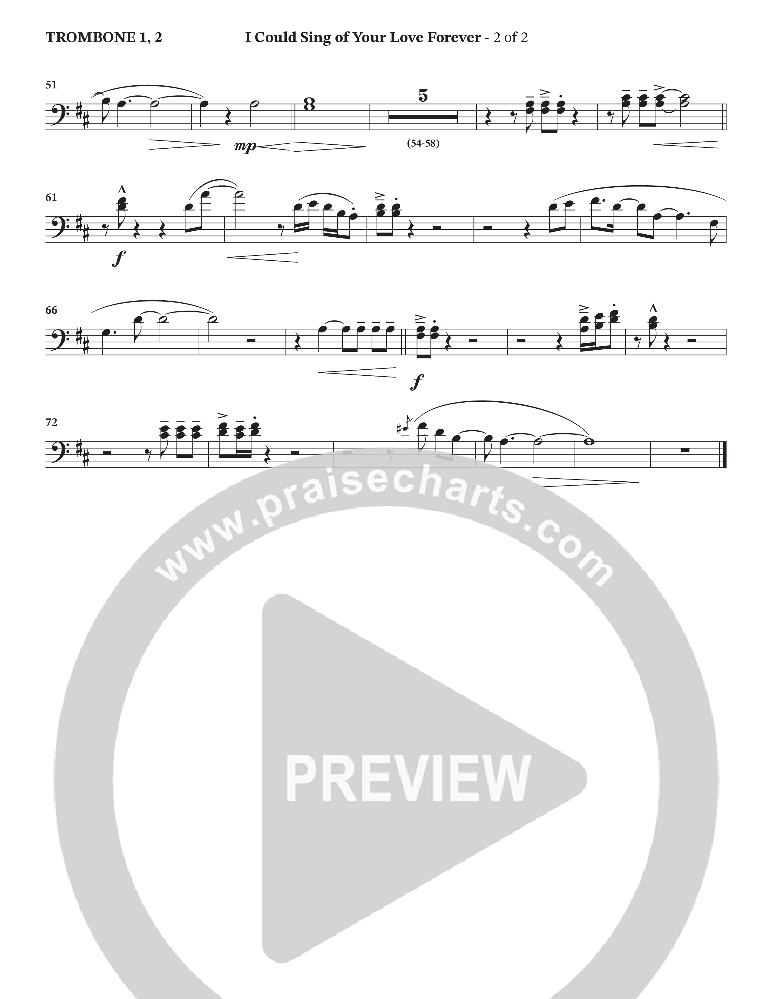 I Could Sing Of Your Love Forever (Choral Anthem SATB) Trombone 1/2 (StowTown Worship / Ally Carter)