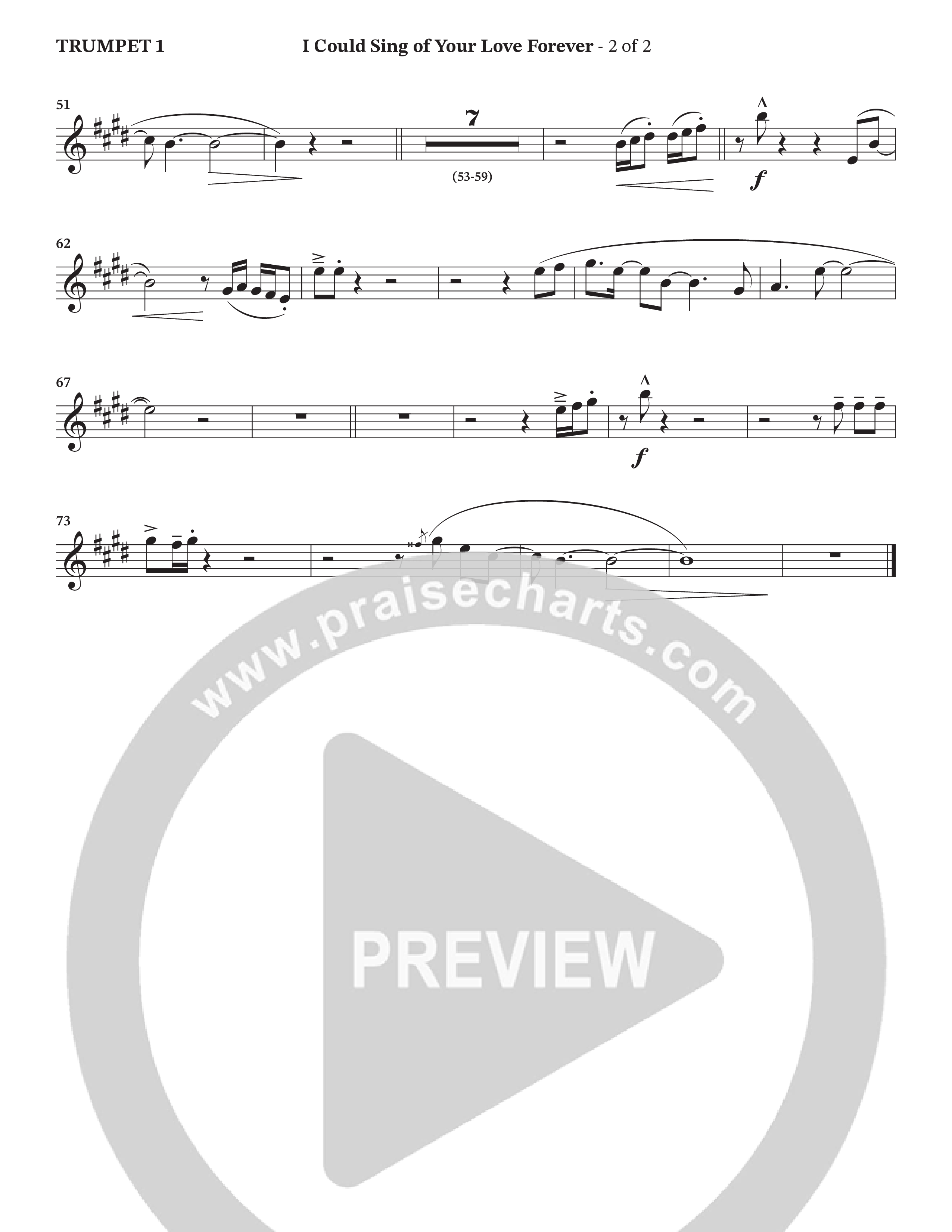 I Could Sing Of Your Love Forever (Choral Anthem SATB) Trumpet 1 (StowTown Worship / Ally Carter)