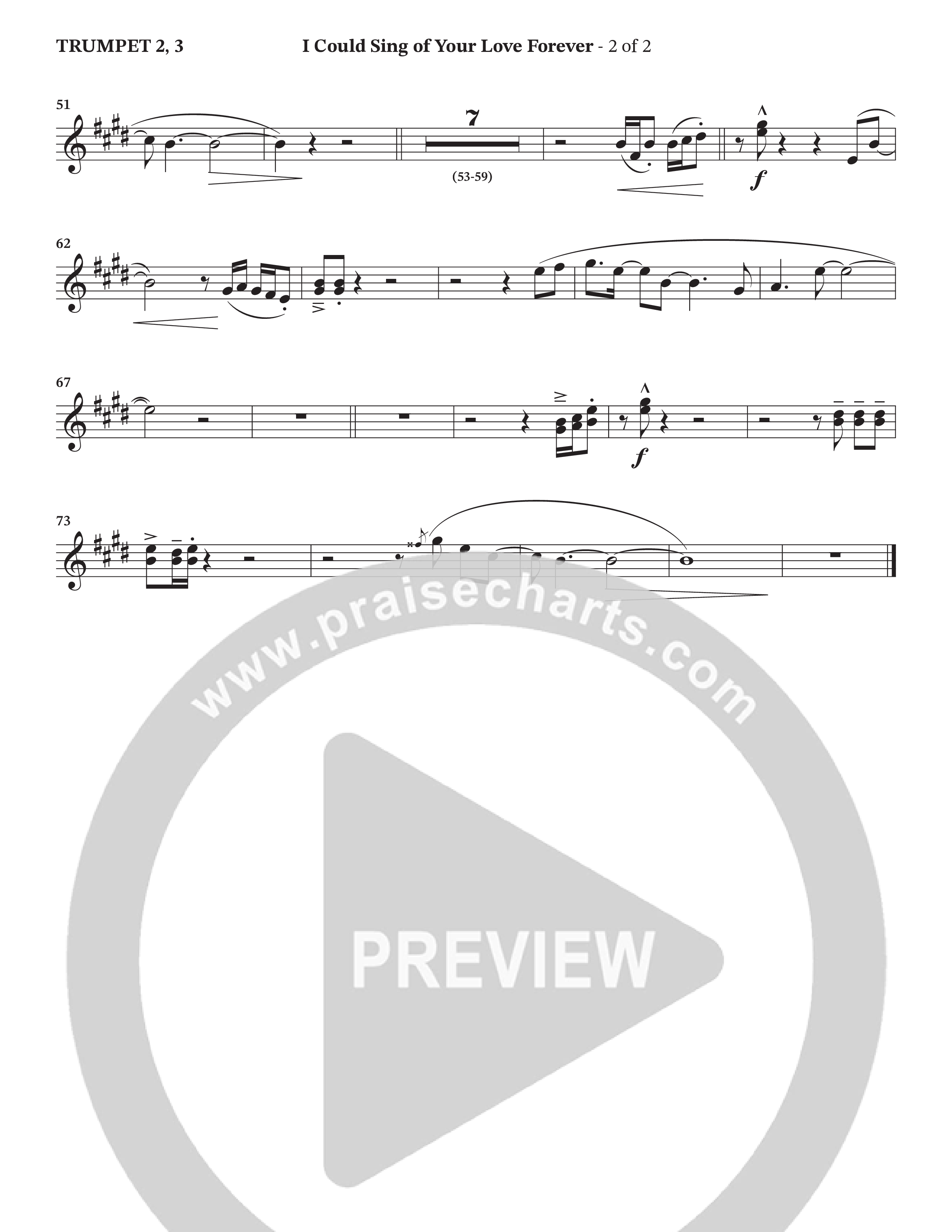 I Could Sing Of Your Love Forever (Choral Anthem SATB) Trumpet 2/3 (StowTown Worship / Ally Carter)