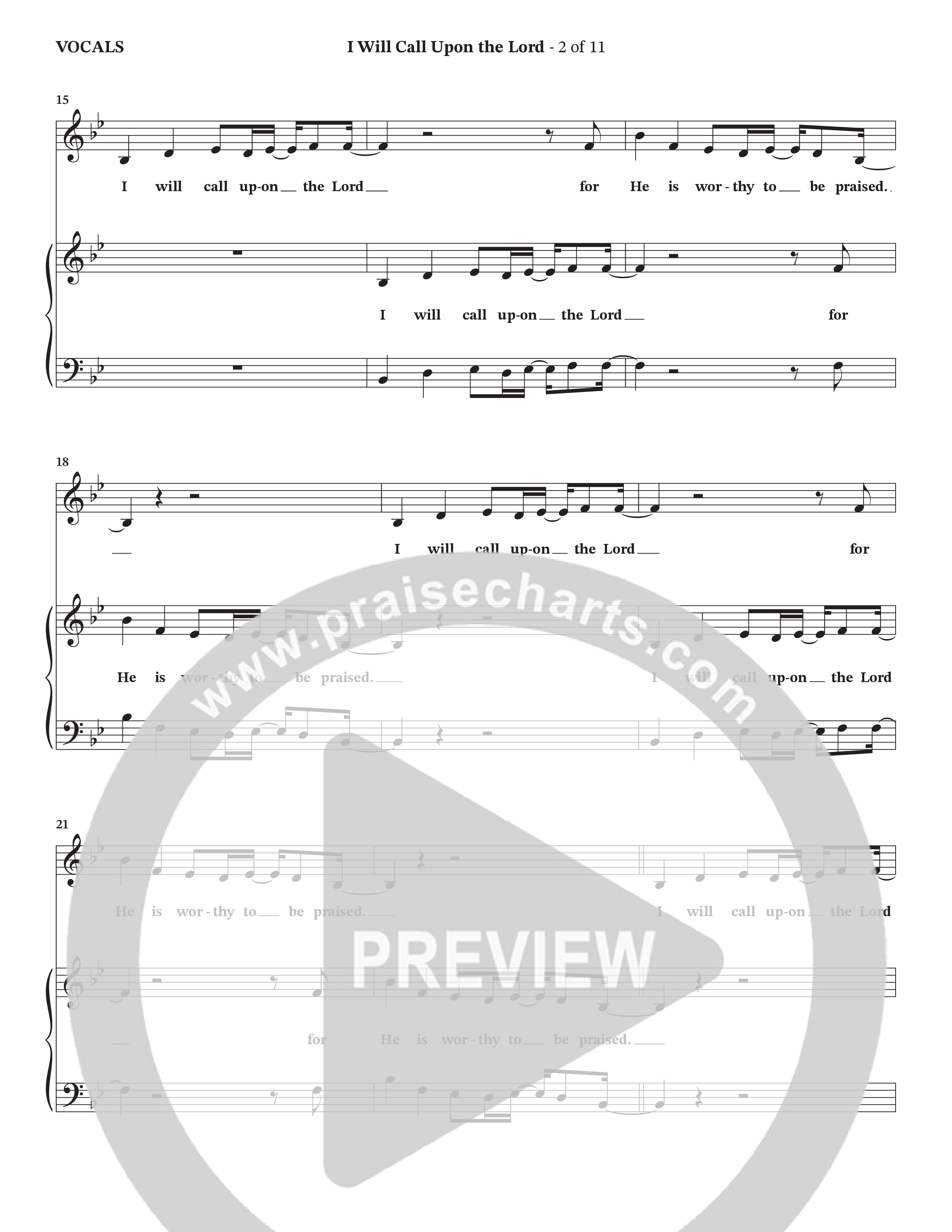 I Will Call Upon The Lord (Choral Anthem SATB) Choir Sheet (SATB) (StowTown Worship / TaRanda Greene)
