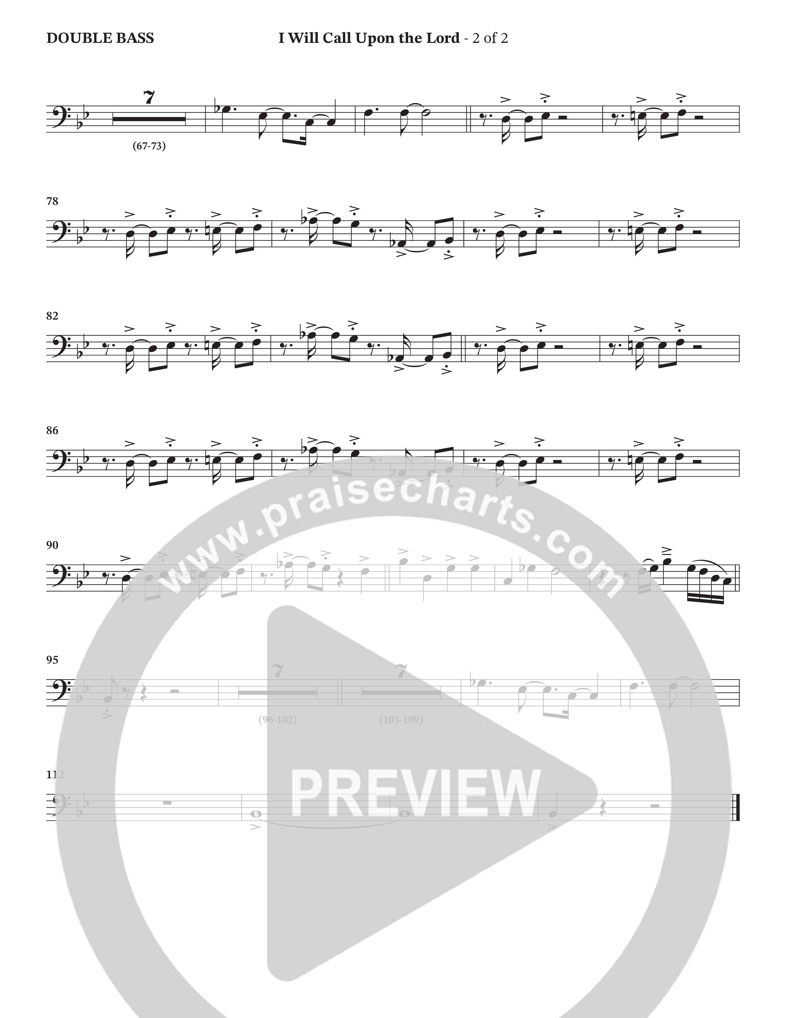 I Will Call Upon The Lord (Choral Anthem SATB) Double Bass (StowTown Worship / TaRanda Greene)