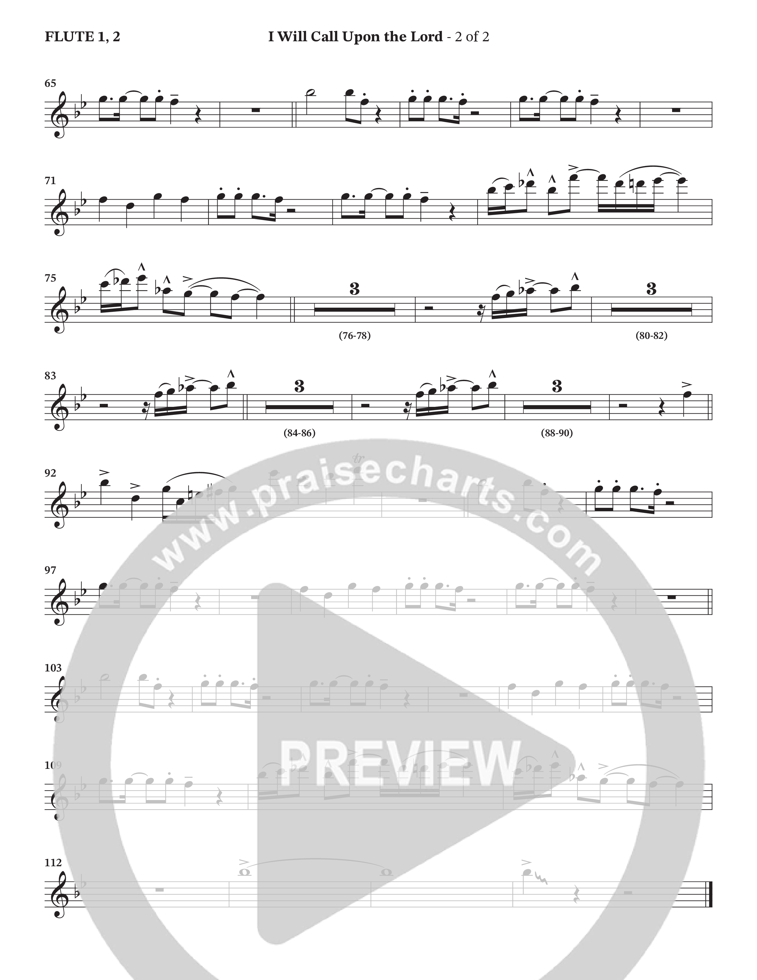 I Will Call Upon The Lord (Choral Anthem SATB) Flute 1/2 (StowTown Worship / TaRanda Greene)
