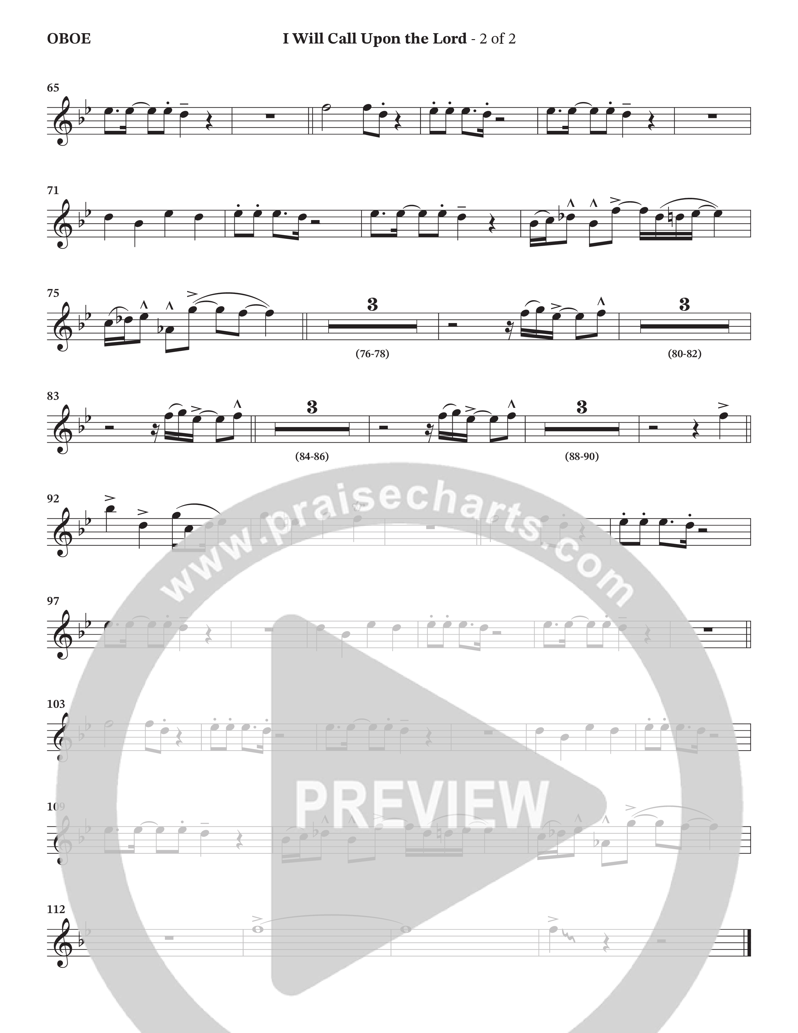 I Will Call Upon The Lord (Choral Anthem SATB) Oboe (StowTown Worship / TaRanda Greene)