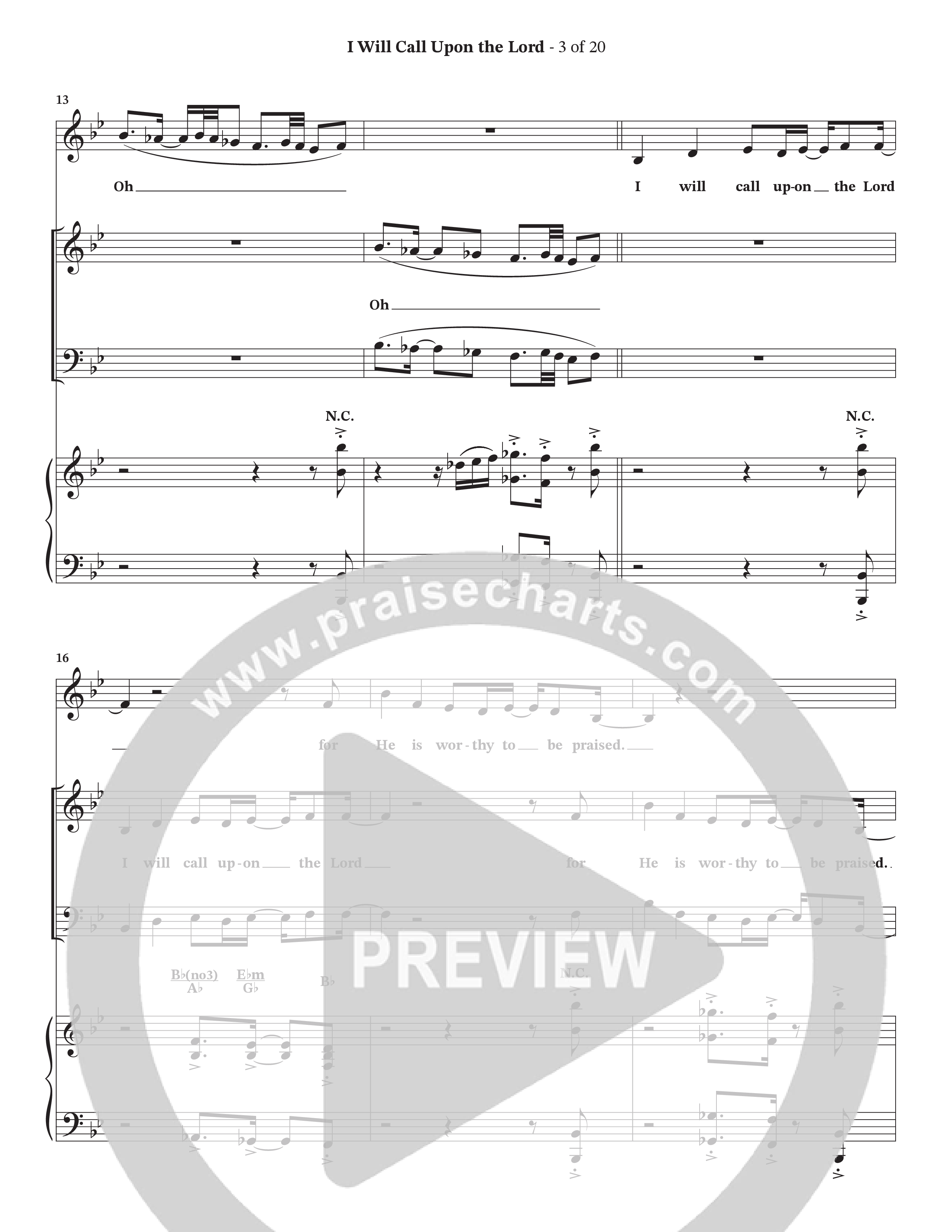 I Will Call Upon The Lord (Choral Anthem SATB) Anthem (SATB/Piano) (StowTown Worship / TaRanda Greene)