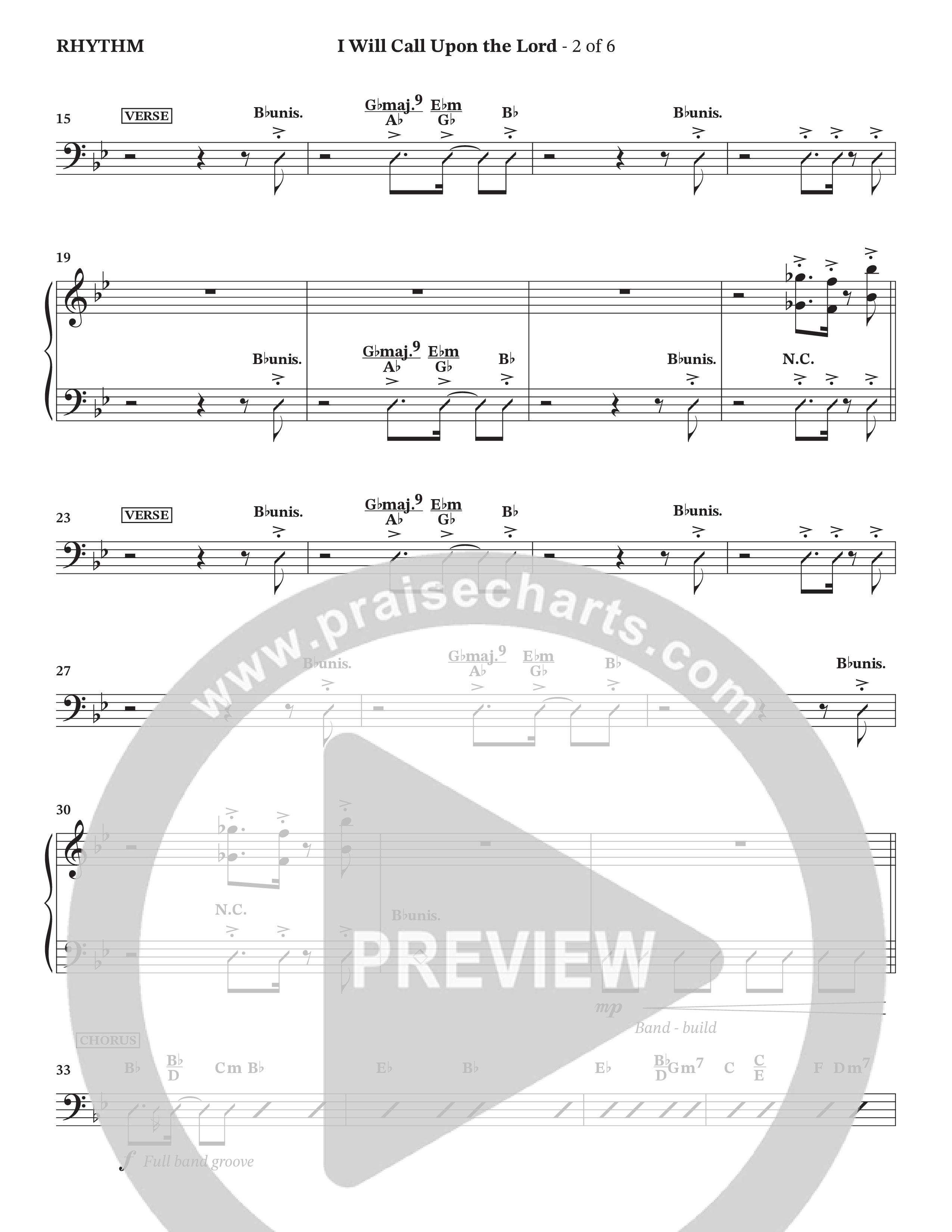 I Will Call Upon The Lord (Choral Anthem SATB) Rhythm Chart (StowTown Worship / TaRanda Greene)