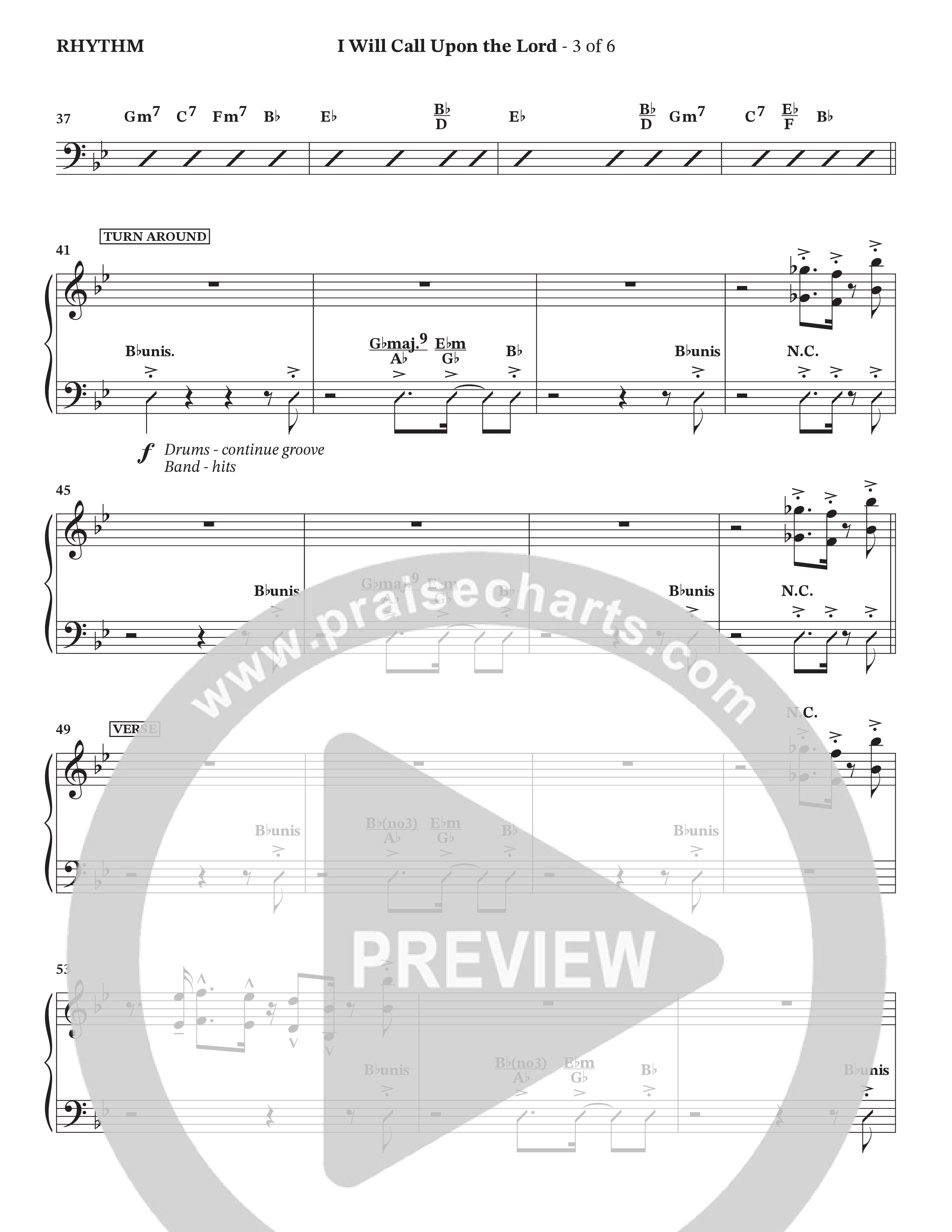 I Will Call Upon The Lord (Choral Anthem SATB) Rhythm Chart (StowTown Worship / TaRanda Greene)