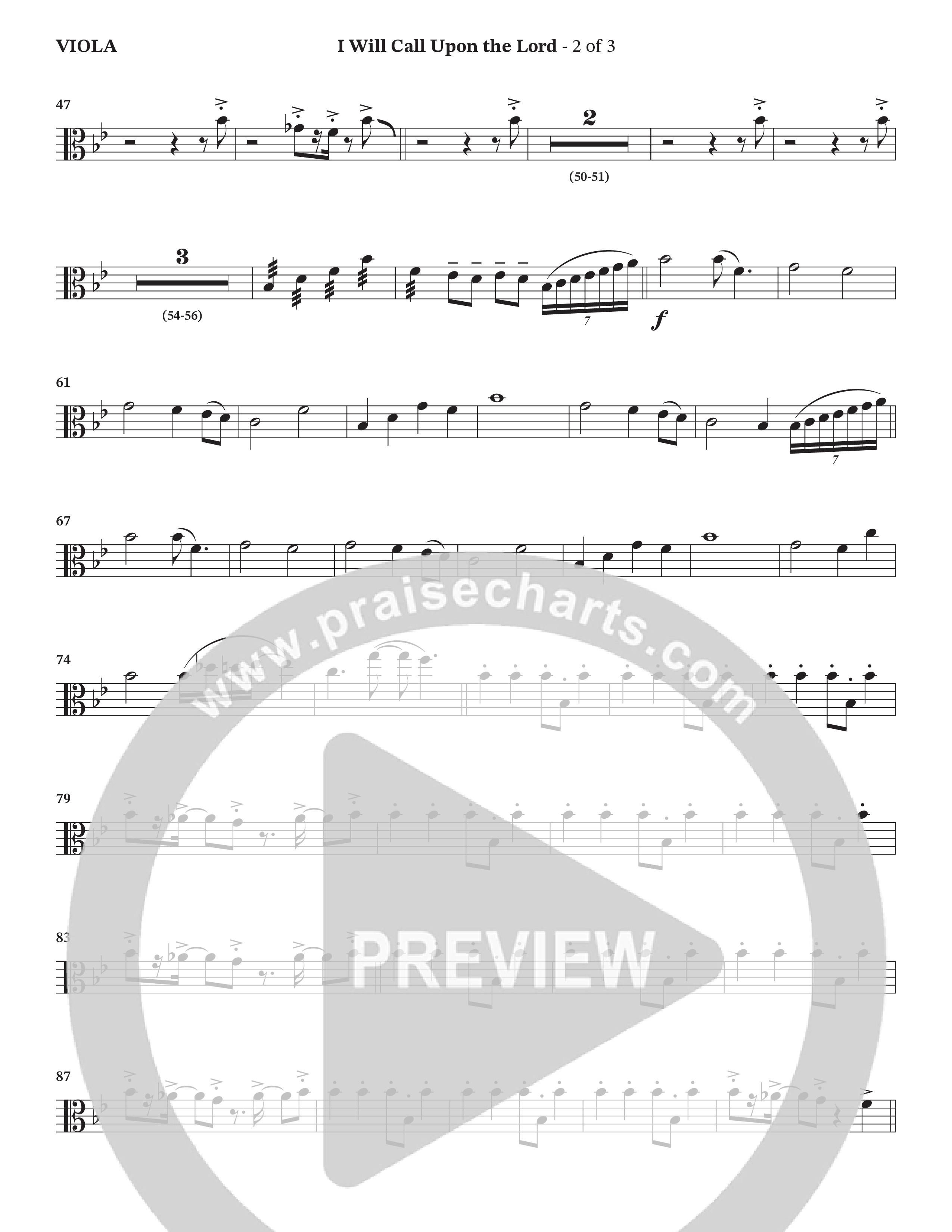 I Will Call Upon The Lord (Choral Anthem SATB) Viola (StowTown Worship / TaRanda Greene)