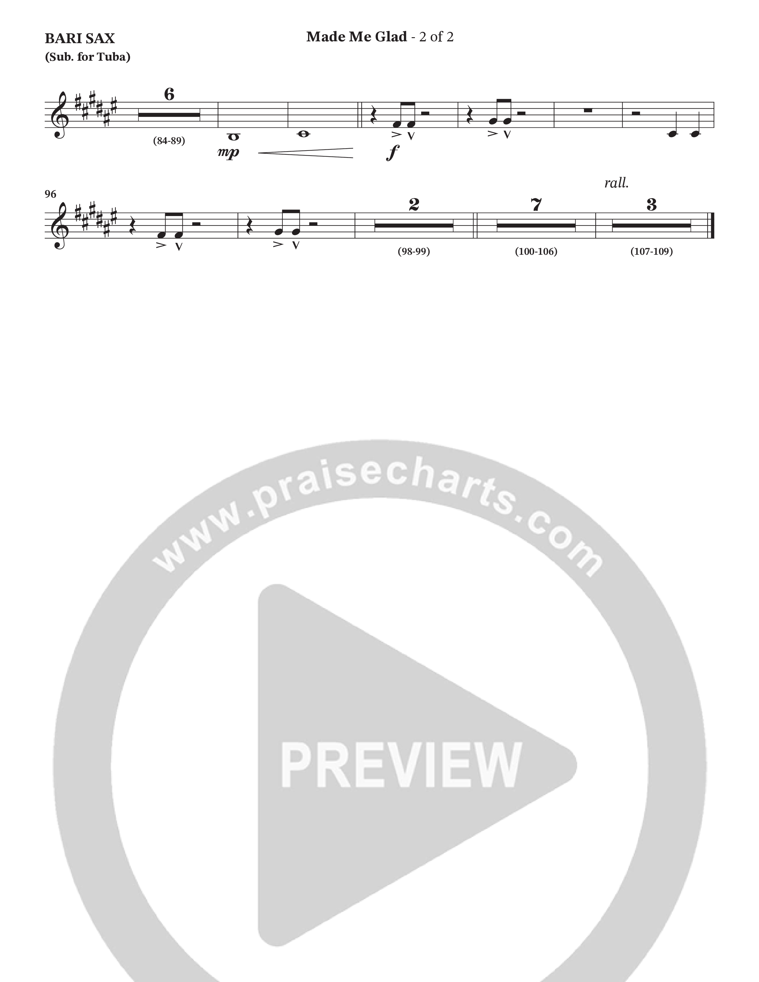 Made Me Glad (Choral Anthem SATB) Bari Sax (StowTown Worship / TaRanda Greene)