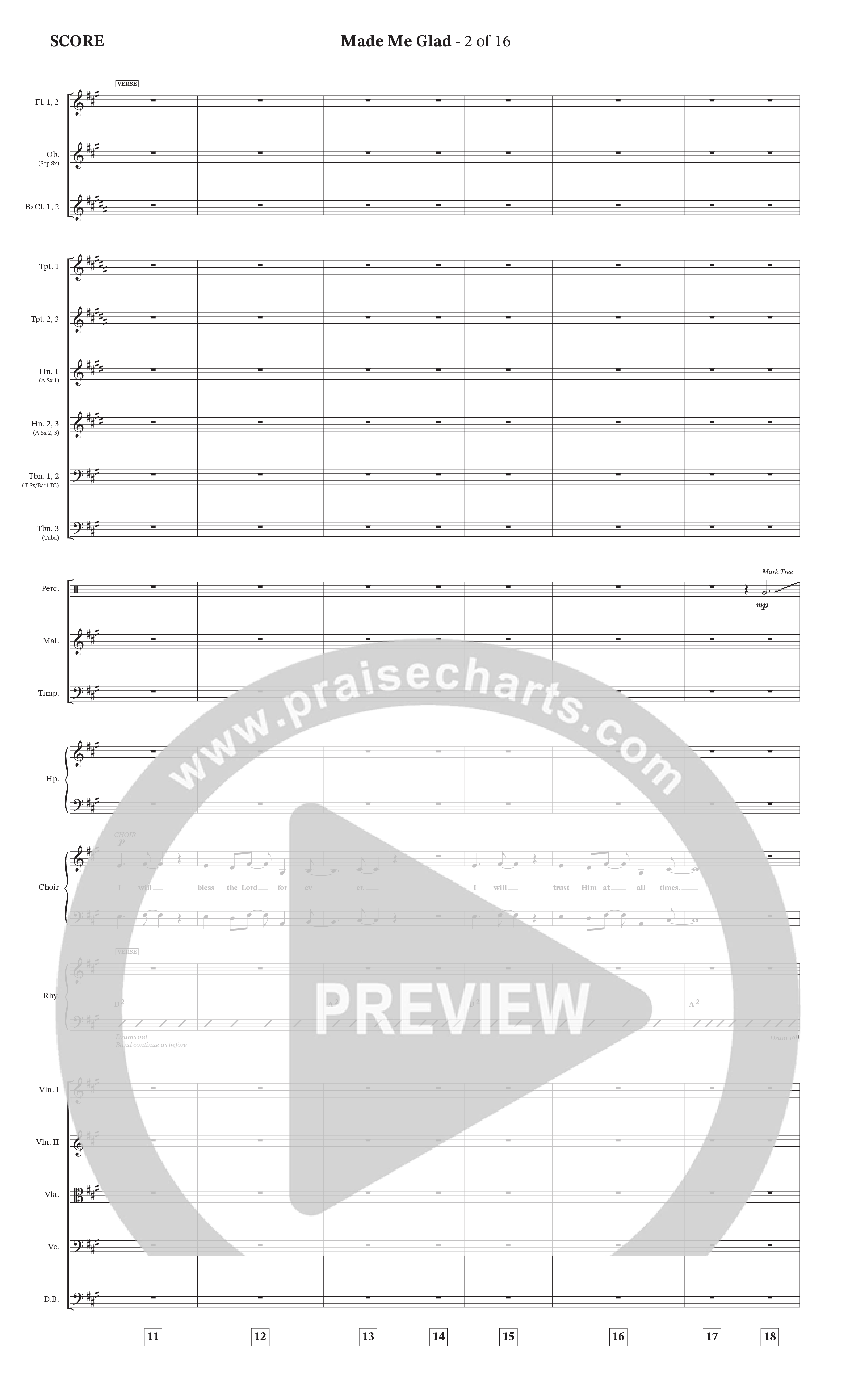 Made Me Glad (Choral Anthem SATB) Orchestration (StowTown Worship / TaRanda Greene)