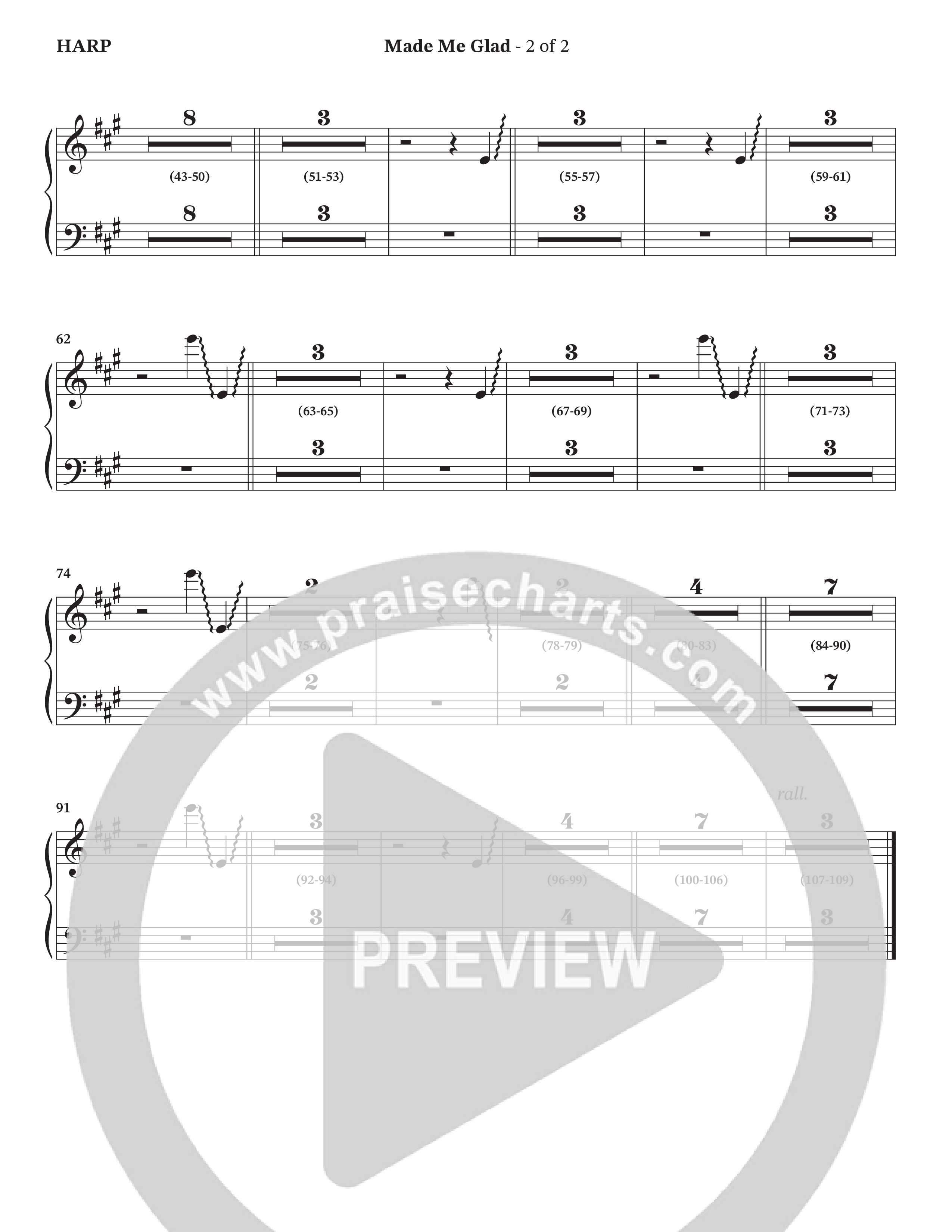 Made Me Glad (Choral Anthem SATB) Harp (StowTown Worship / TaRanda Greene)