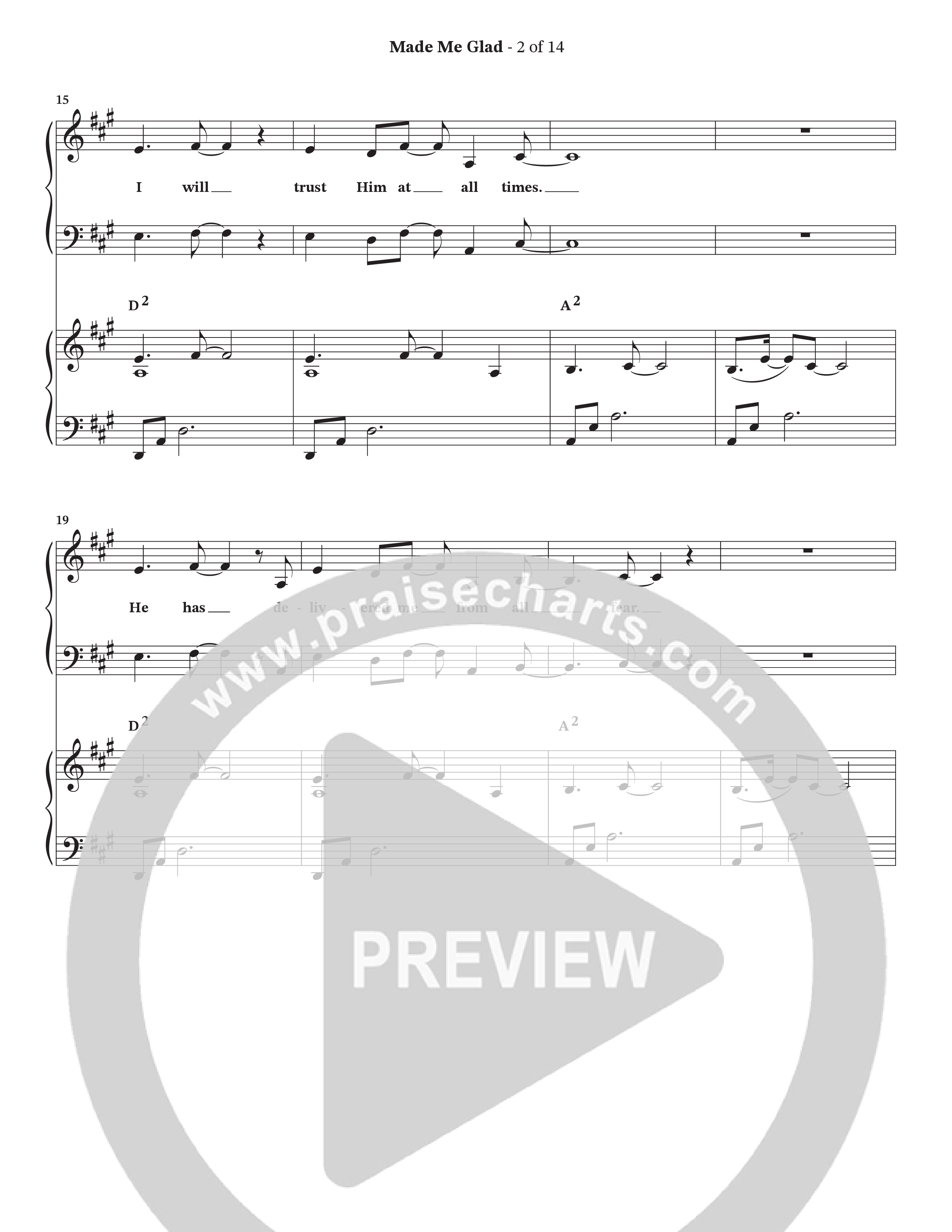 Made Me Glad (Choral Anthem SATB) Anthem (SATB/Piano) (StowTown Worship / TaRanda Greene)