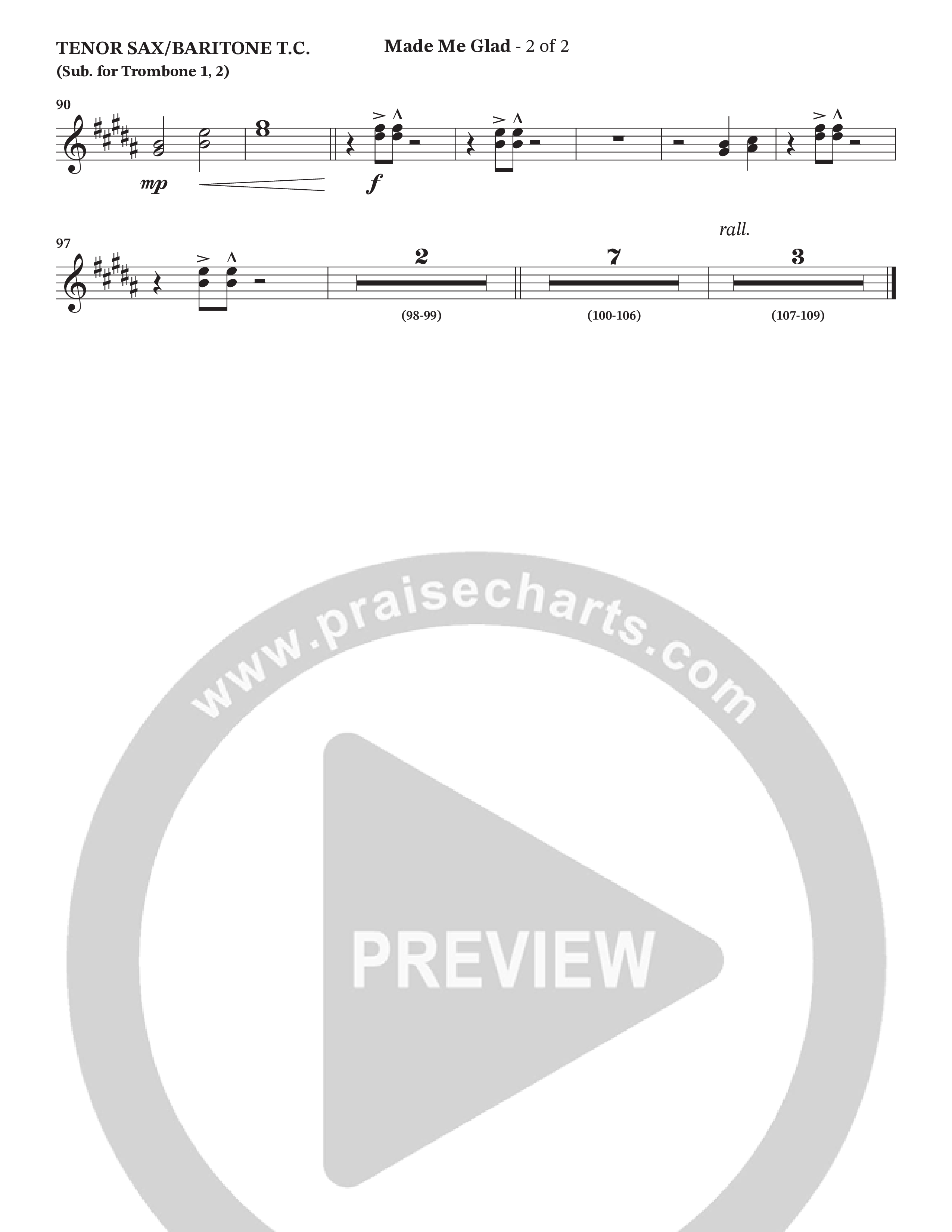 Made Me Glad (Choral Anthem SATB) Tenor Sax/Baritone T.C. (StowTown Worship / TaRanda Greene)
