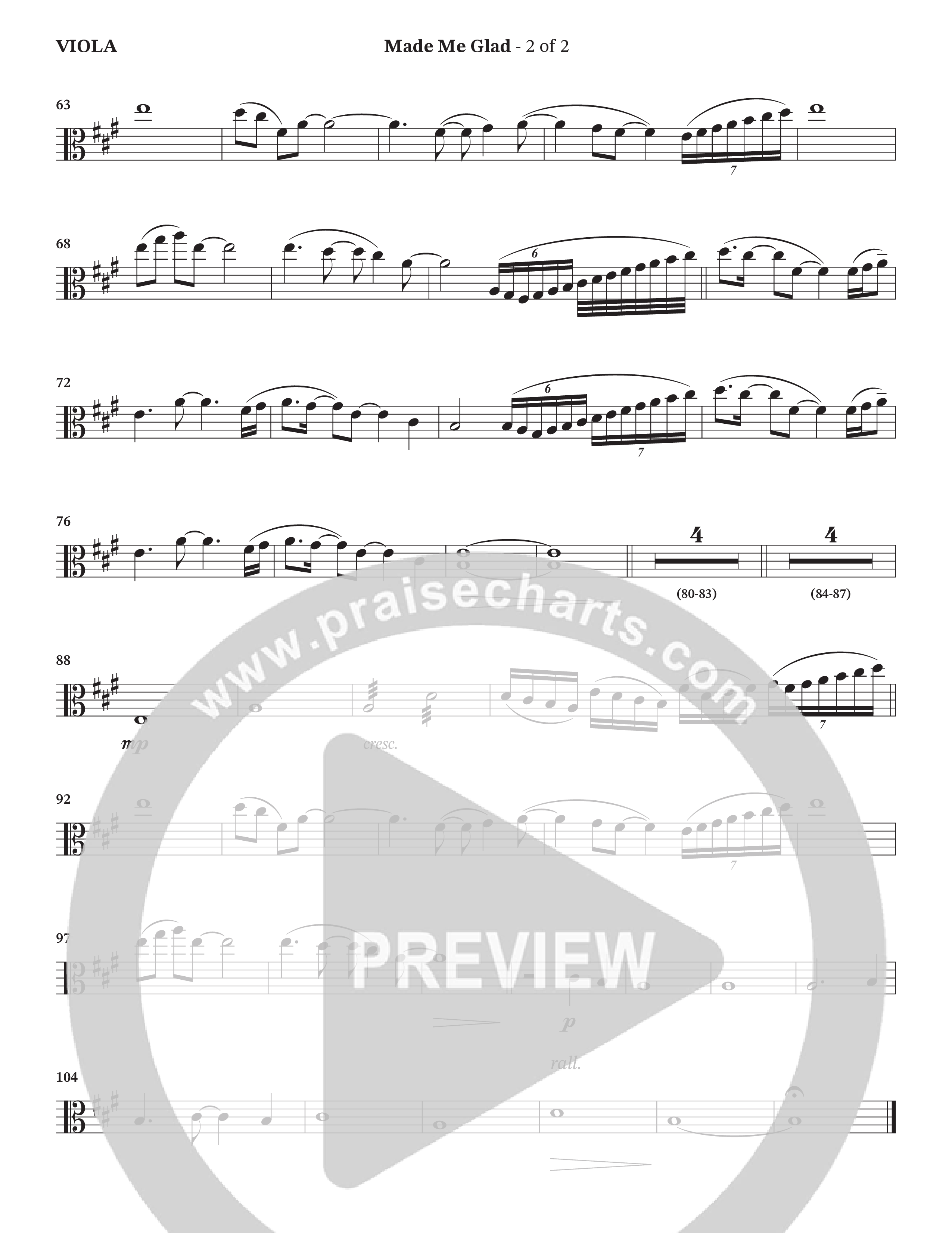 Made Me Glad (Choral Anthem SATB) Viola (StowTown Worship / TaRanda Greene)