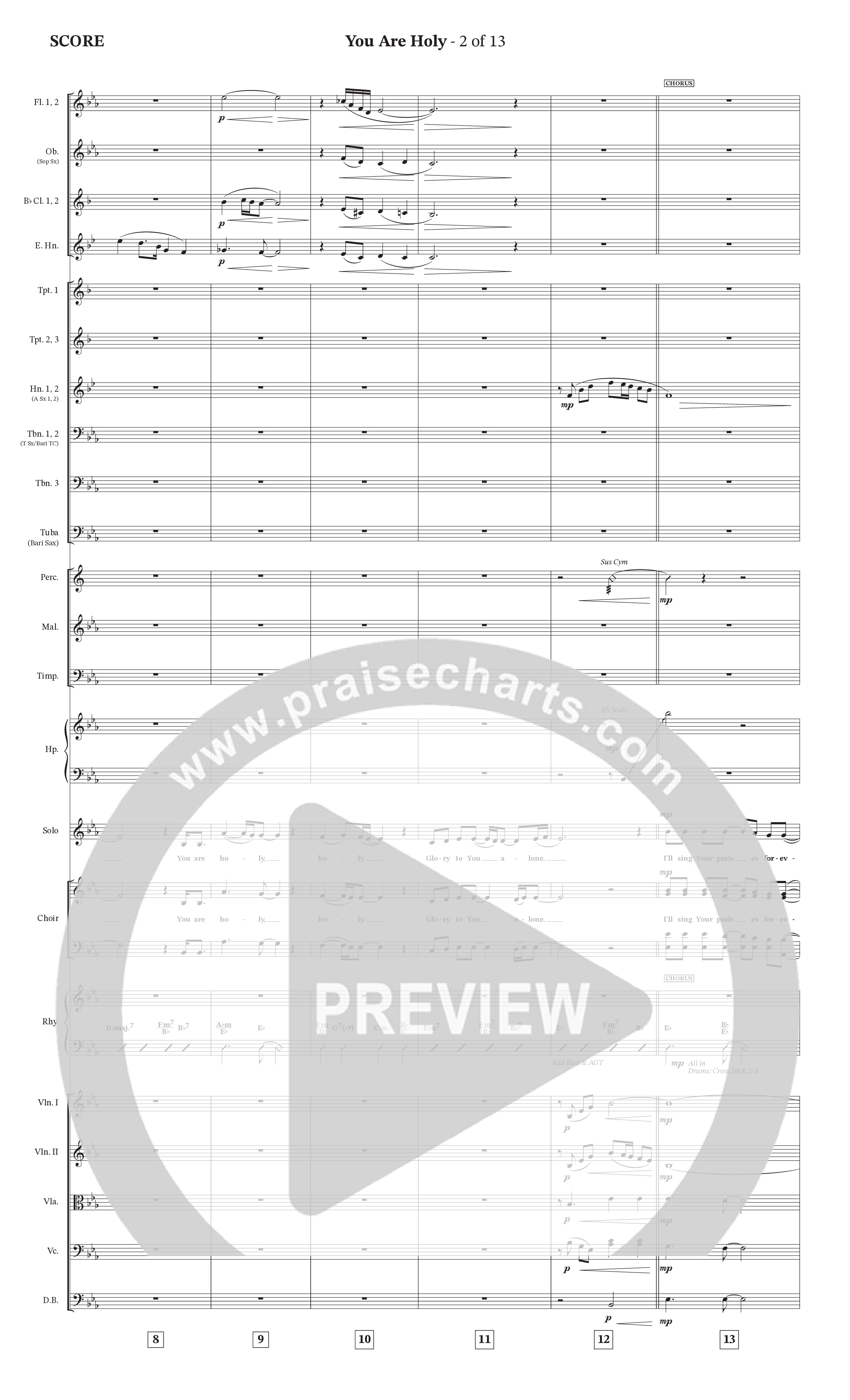 You Are Holy (Choral Anthem SATB) Orchestration (StowTown Worship / TaRanda Greene)