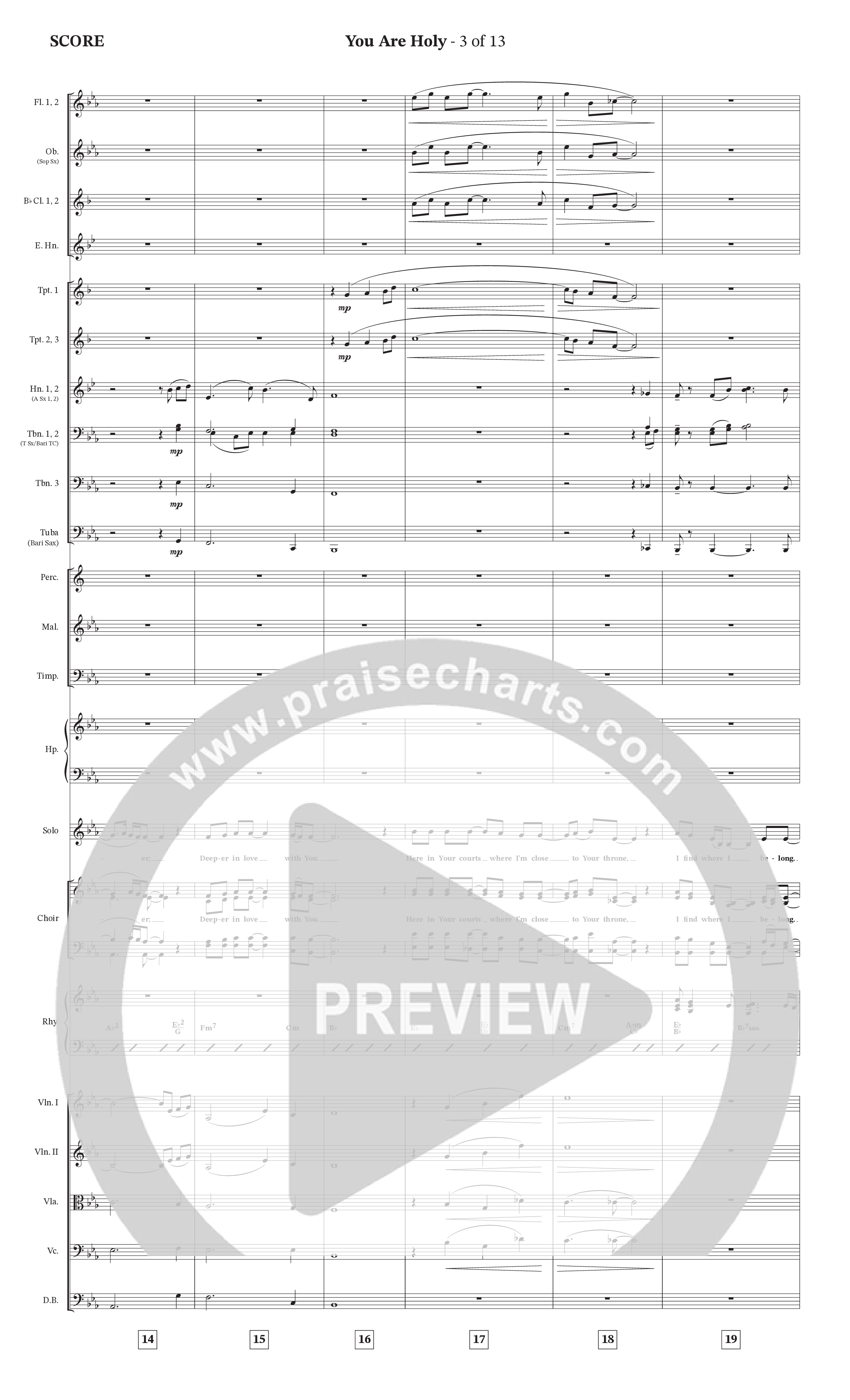 You Are Holy (Choral Anthem SATB) Orchestration (StowTown Worship / TaRanda Greene)