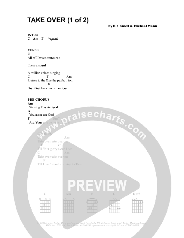 Take Over Chord Chart (Parachute Band)