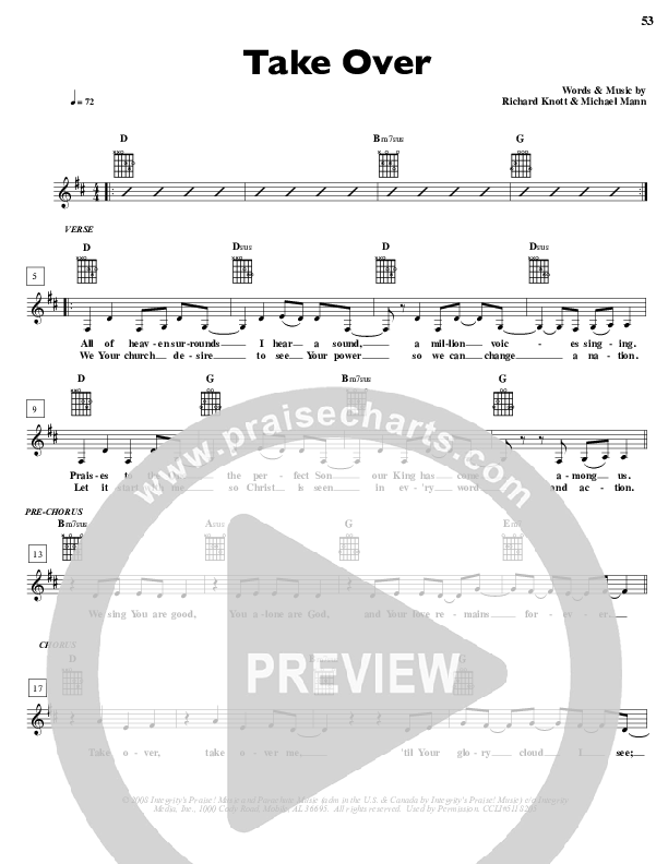 Take Over Lead Sheet (Parachute Band)