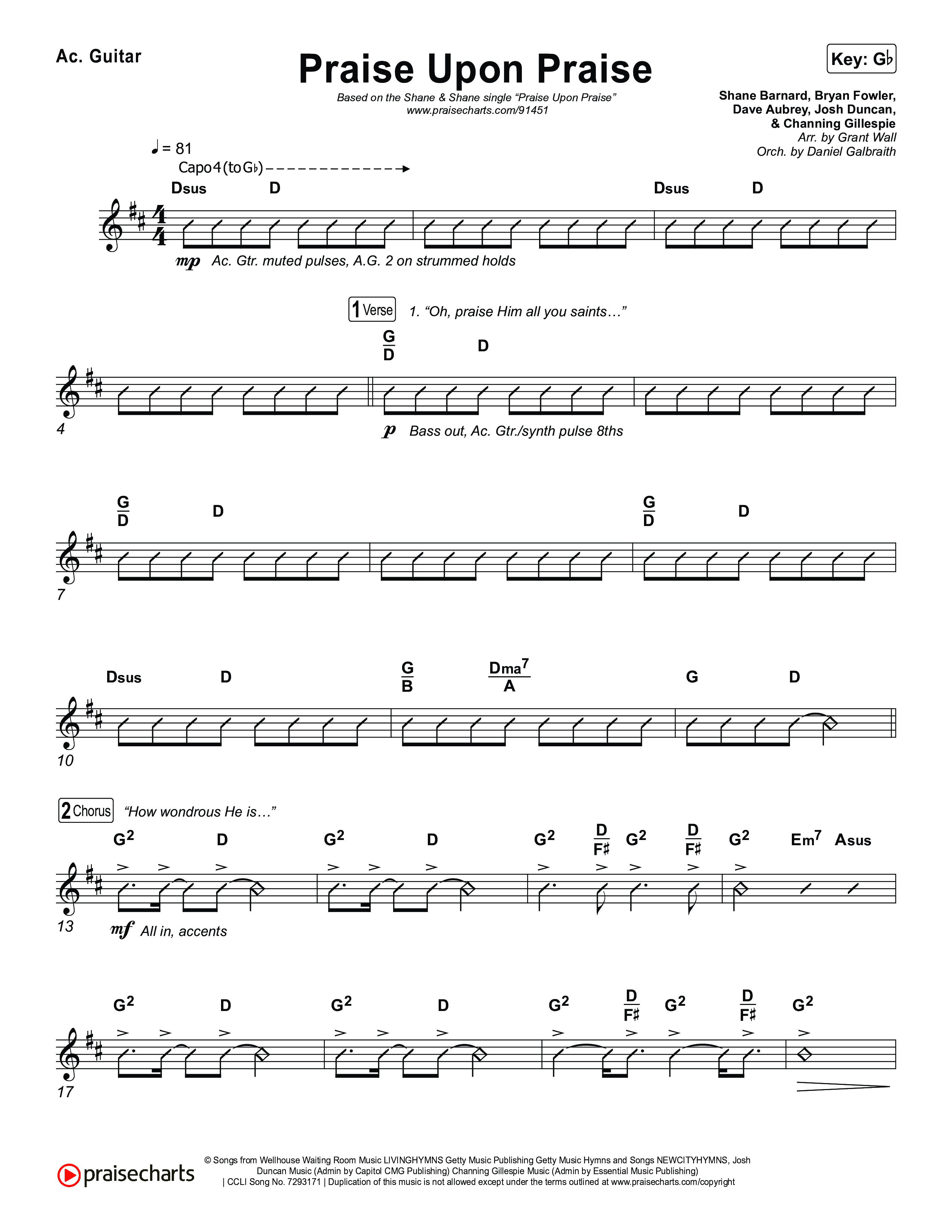 Praise Upon Praise Acoustic Guitar (Shane & Shane)