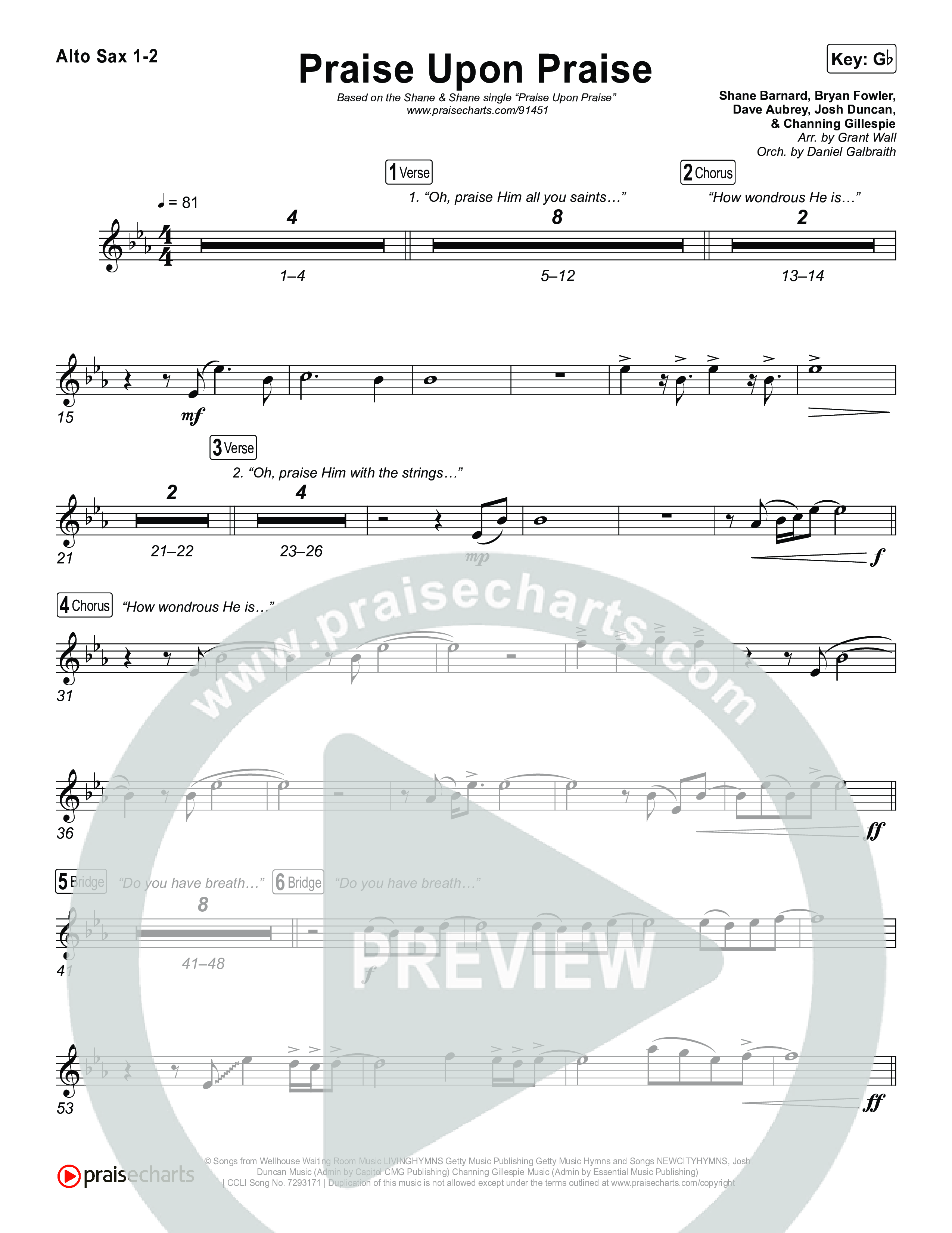 Praise Upon Praise Sax Pack (Shane & Shane)