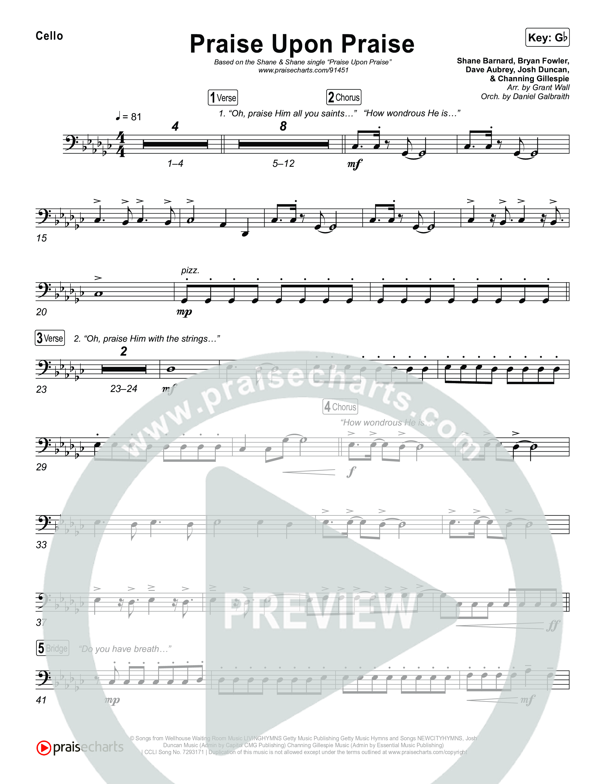 Praise Upon Praise Cello (Shane & Shane)
