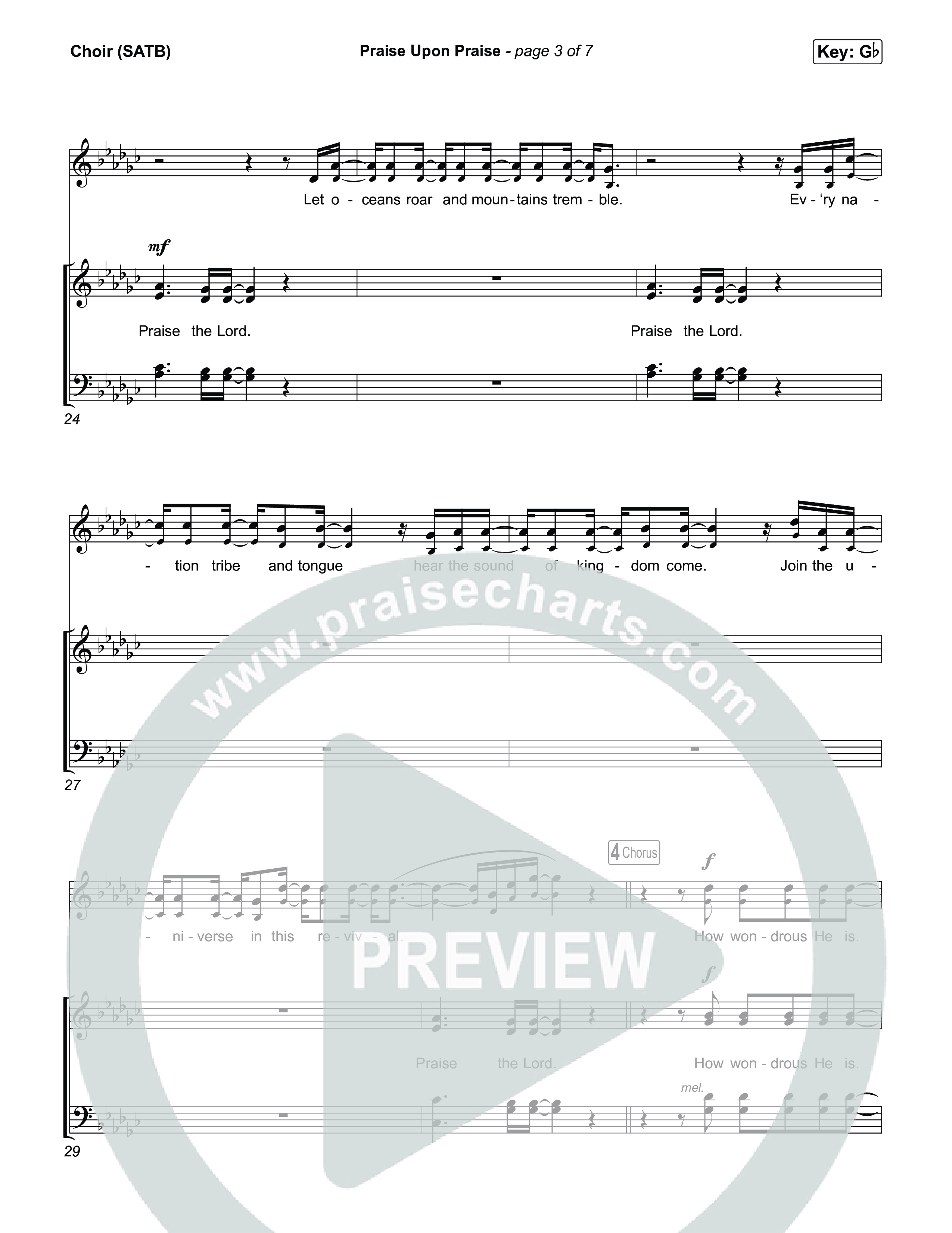 Praise Upon Praise Choir Sheet (SATB) (Shane & Shane)
