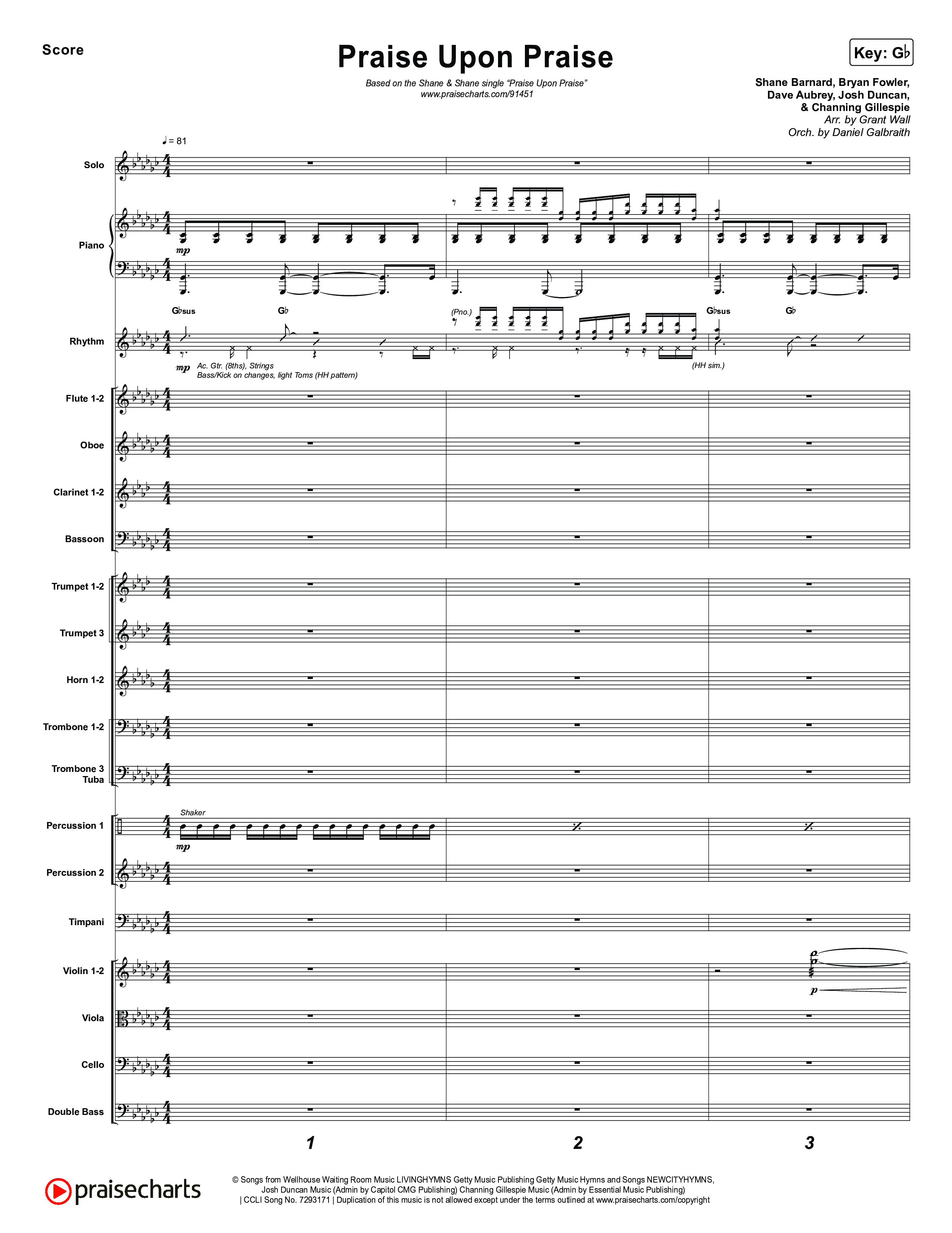 Praise Upon Praise Orchestration (Shane & Shane)