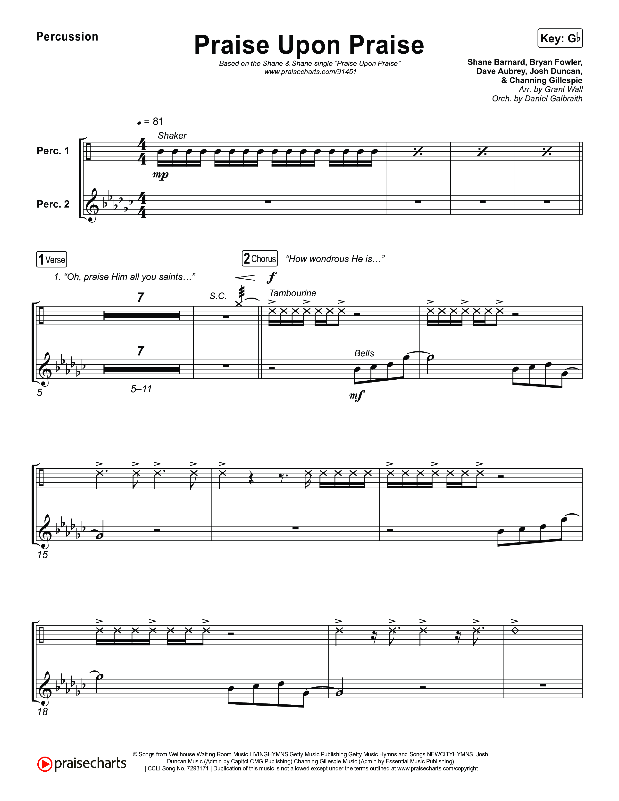 Praise Upon Praise Percussion (Shane & Shane)