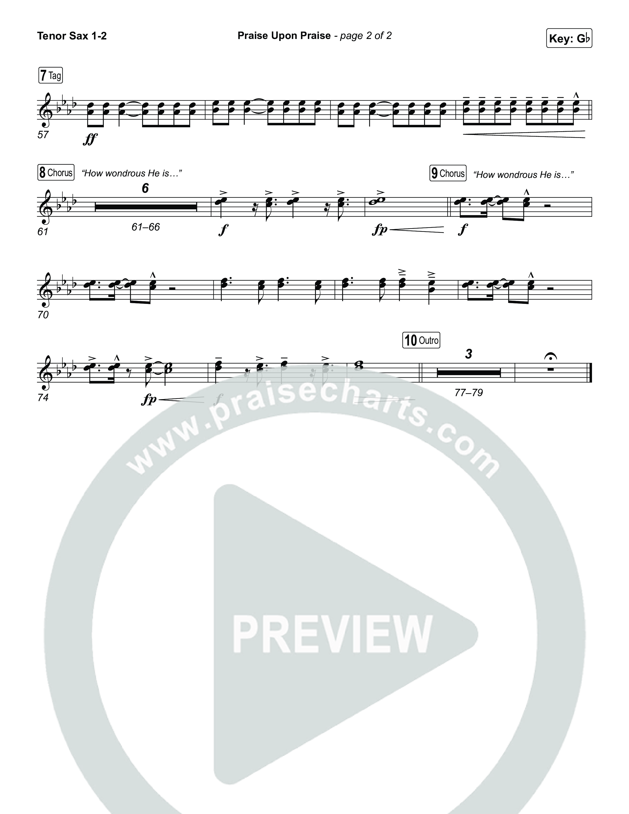 Praise Upon Praise Tenor Sax 1,2 (Shane & Shane)