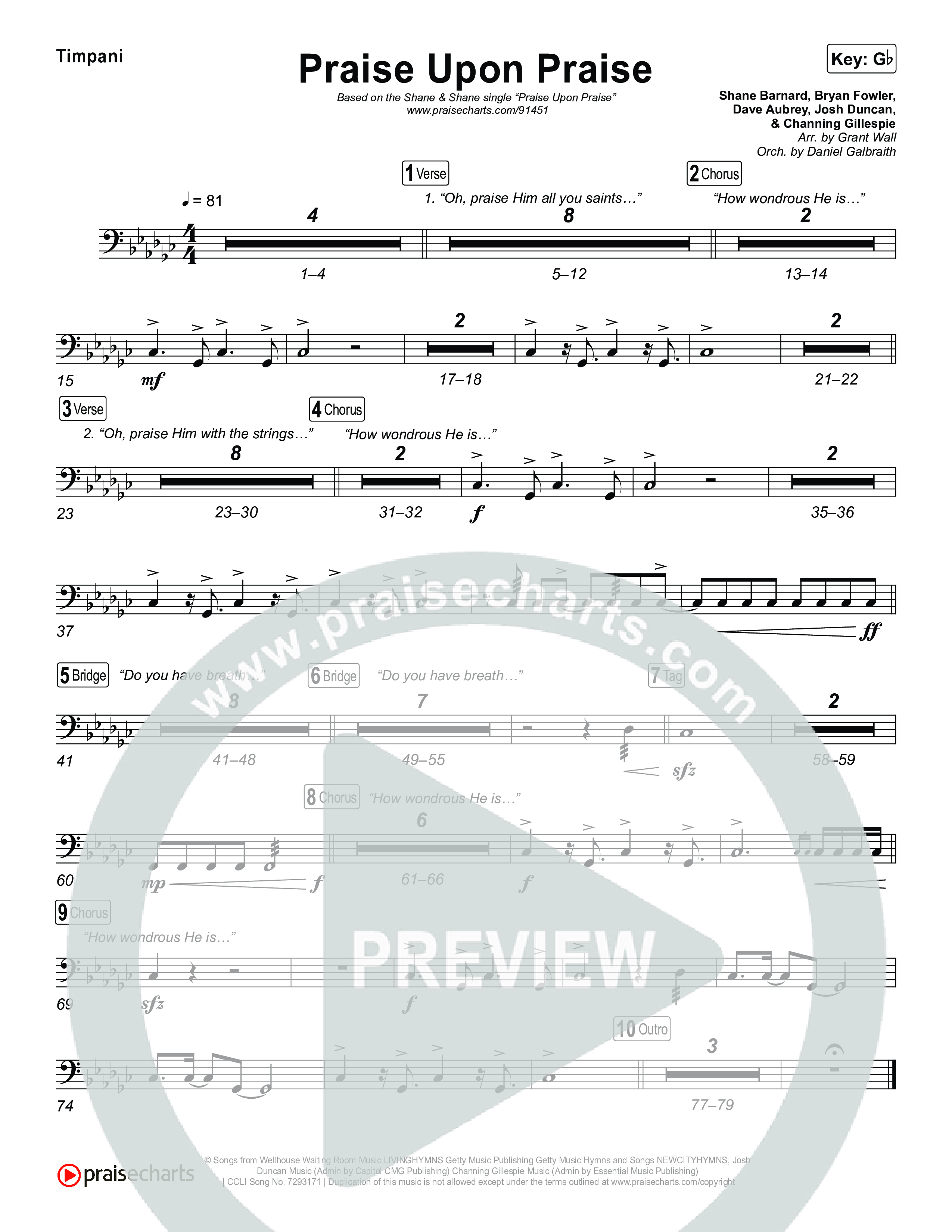 Praise Upon Praise Timpani (Shane & Shane)