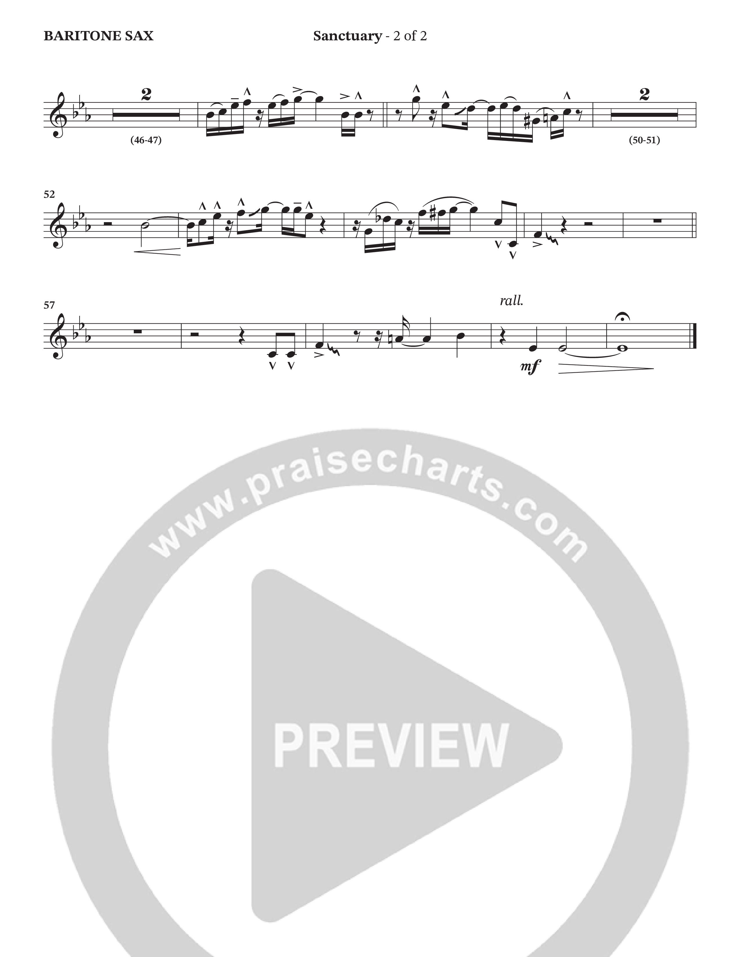 Sanctuary (with Center Of My Joy) (Choral Anthem SATB) Bari Sax (StowTown Worship / Chris Blue)