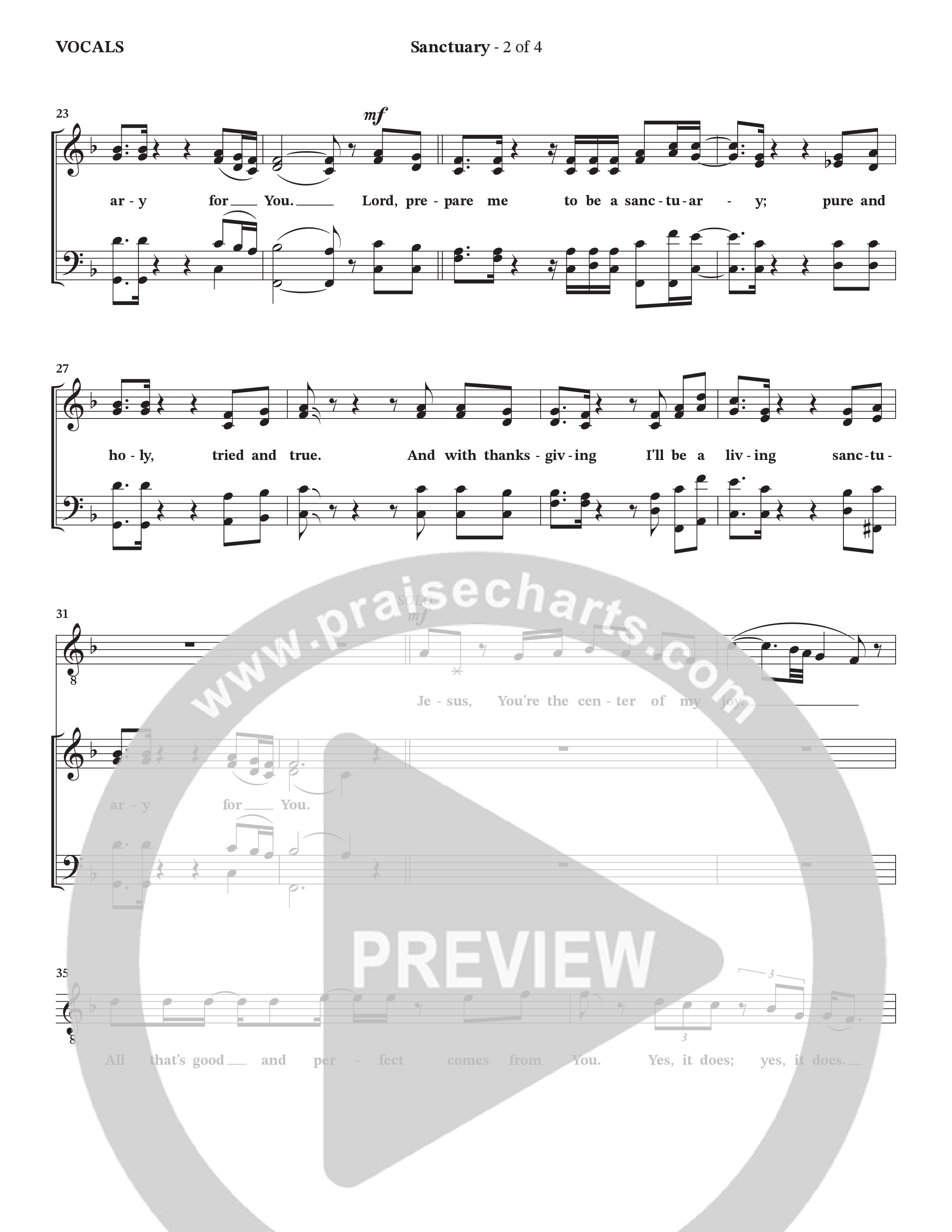 Sanctuary (with Center Of My Joy) (Choral Anthem SATB) Choir Sheet (SATB) (StowTown Worship / Chris Blue)
