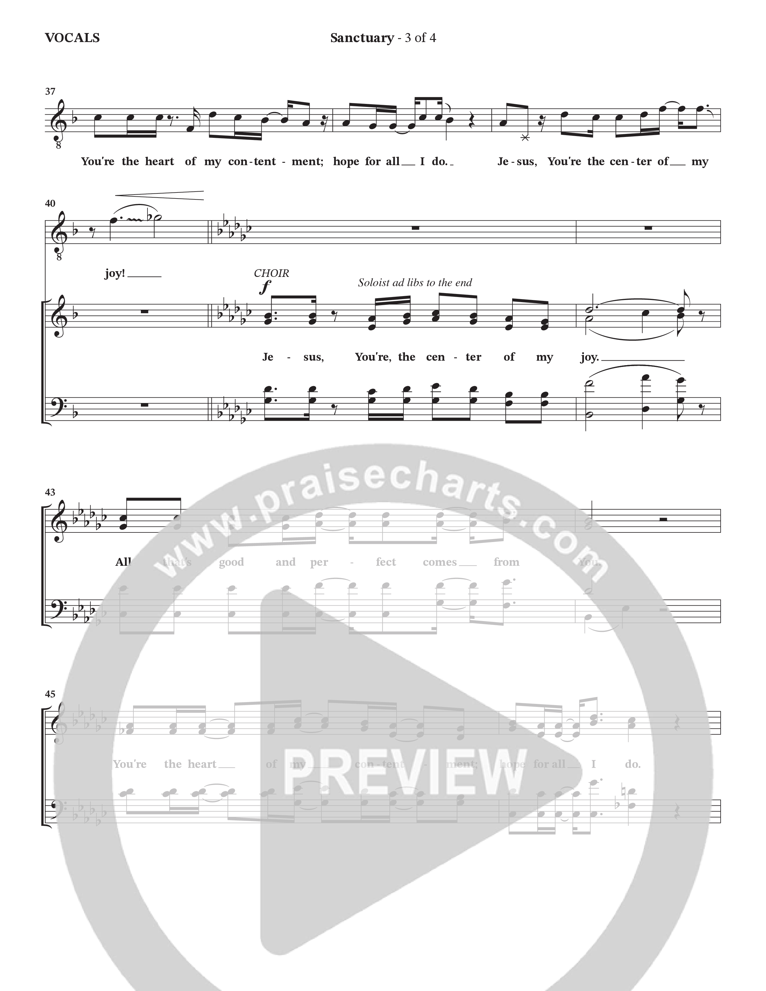 Sanctuary (with Center Of My Joy) (Choral Anthem SATB) Choir Sheet (SATB) (StowTown Worship / Chris Blue)