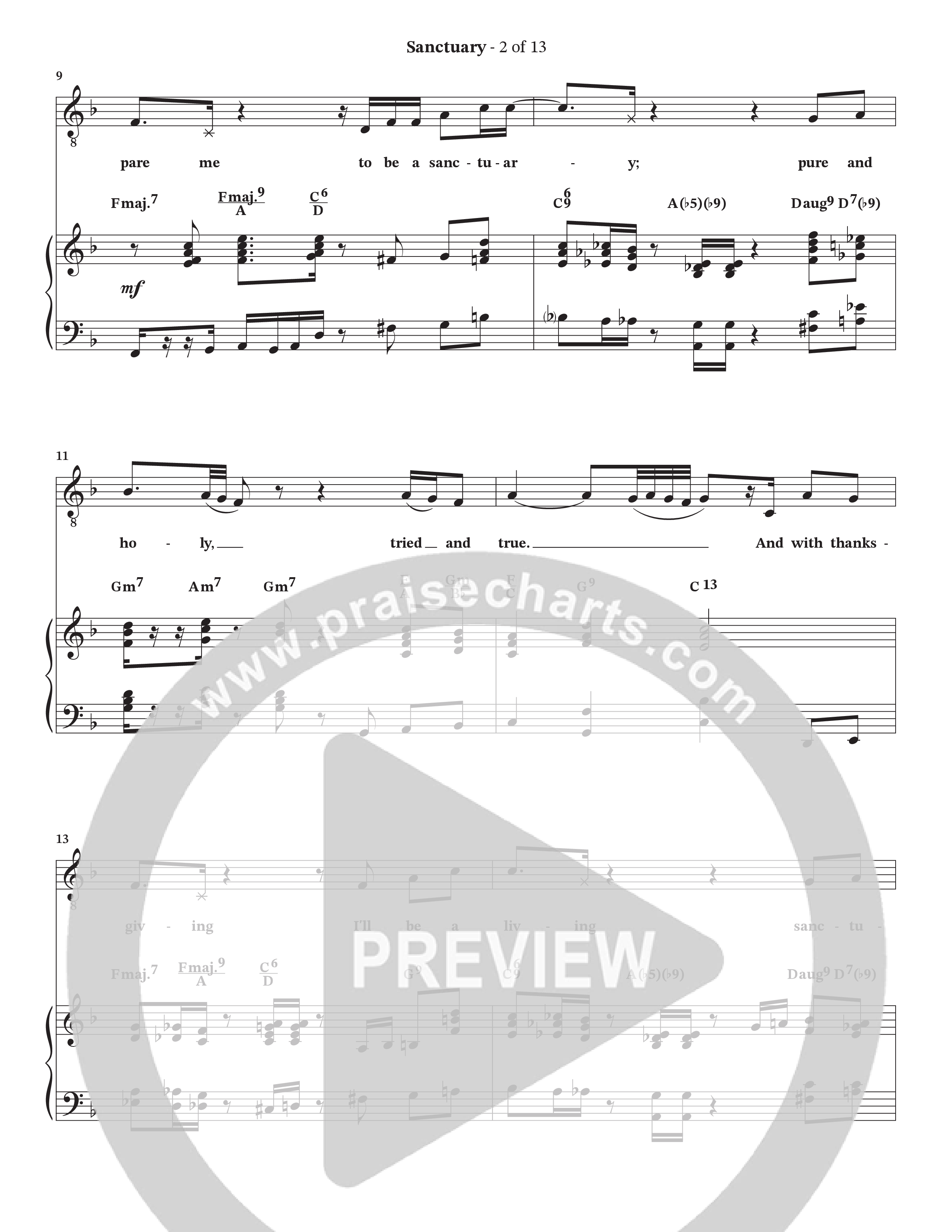 Sanctuary (with Center Of My Joy) (Choral Anthem SATB) Anthem (SATB/Piano) (StowTown Worship / Chris Blue)