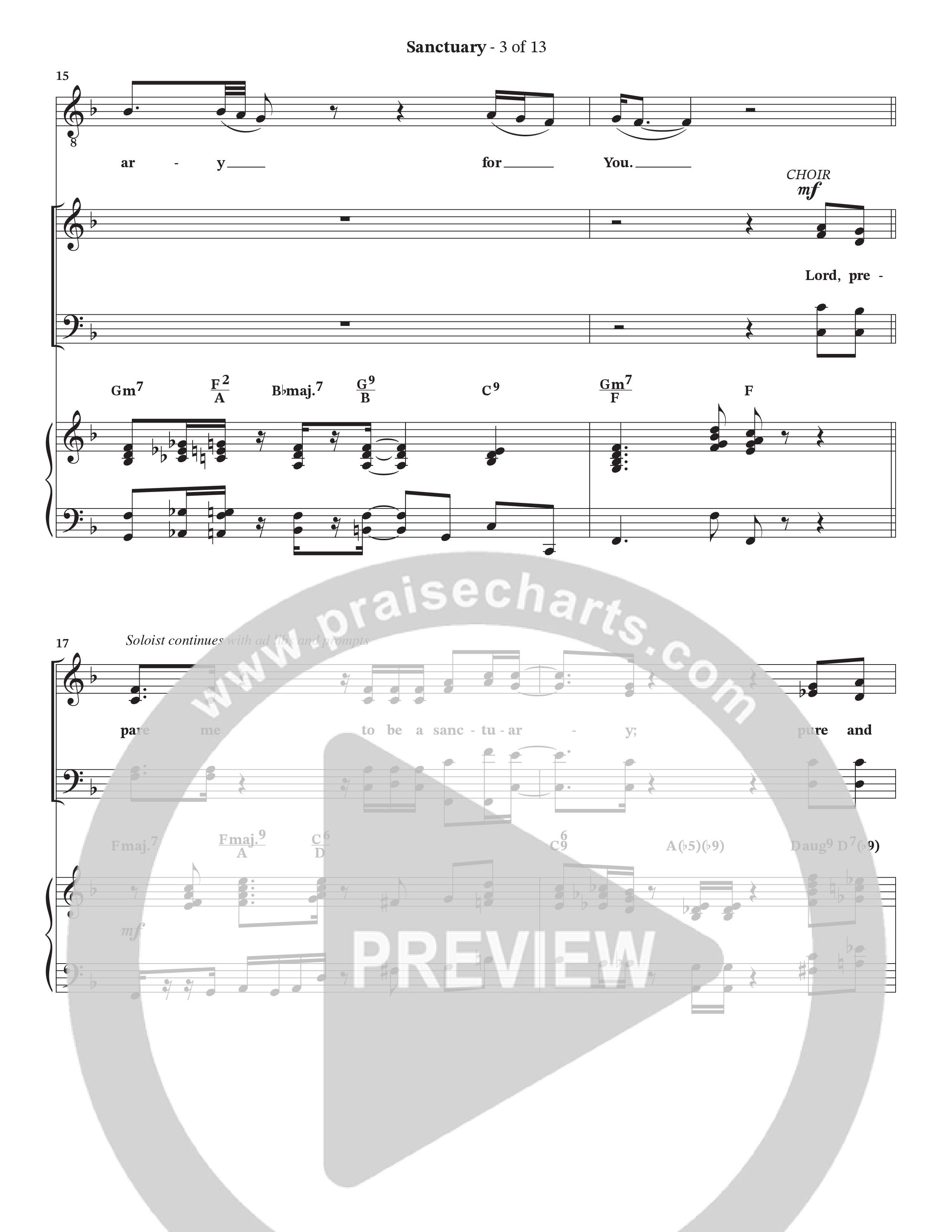 Sanctuary (with Center Of My Joy) (Choral Anthem SATB) Anthem (SATB/Piano) (StowTown Worship / Chris Blue)