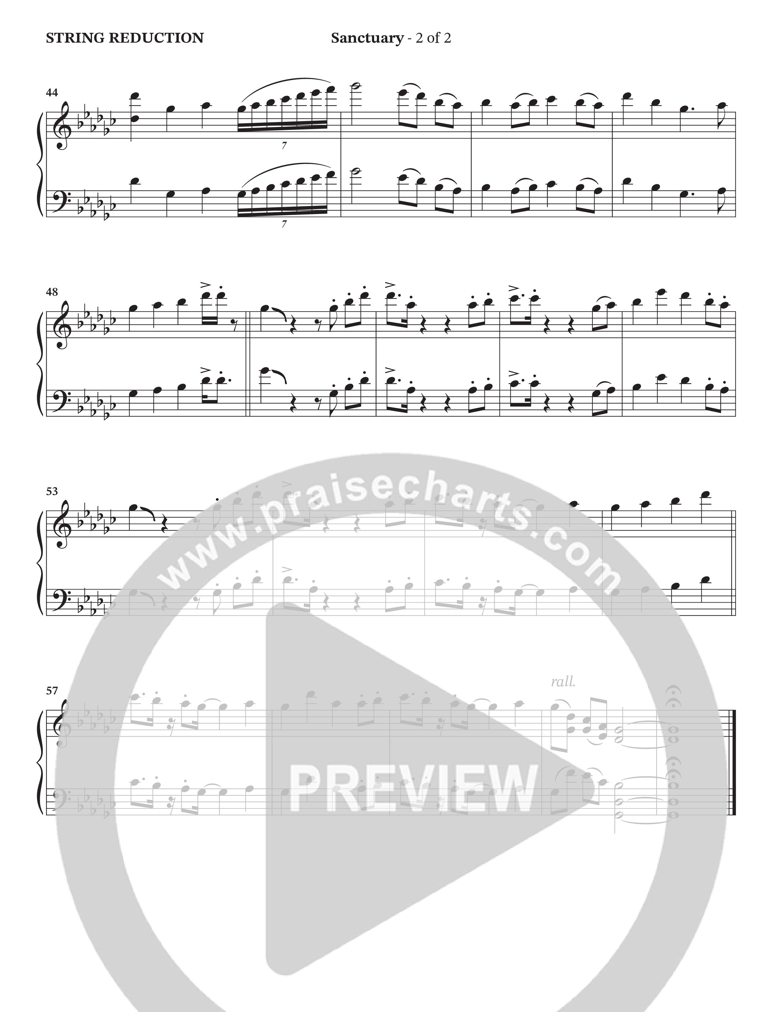 Sanctuary (with Center Of My Joy) (Choral Anthem SATB) String Reduction (StowTown Worship / Chris Blue)