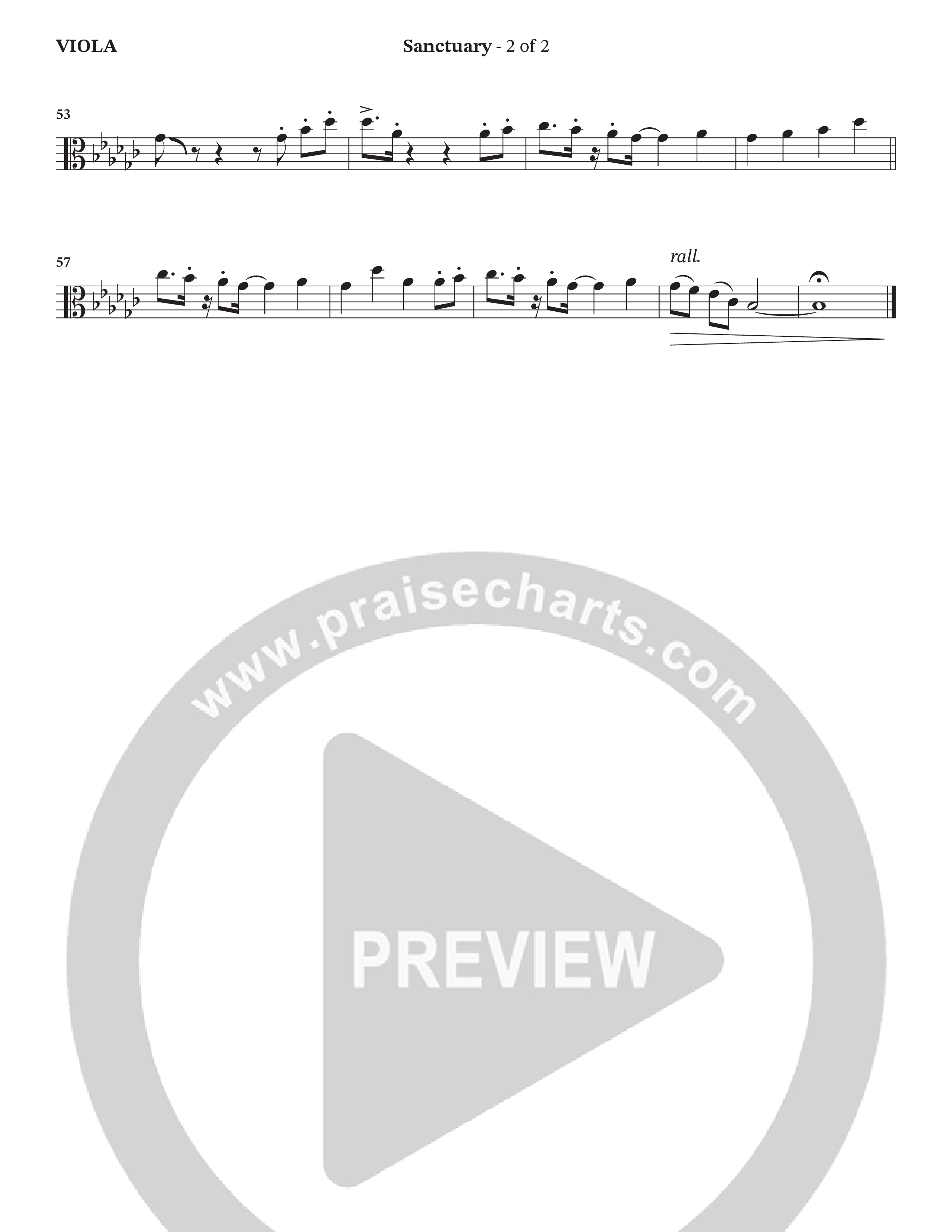 Sanctuary (with Center Of My Joy) (Choral Anthem SATB) Viola (StowTown Worship / Chris Blue)