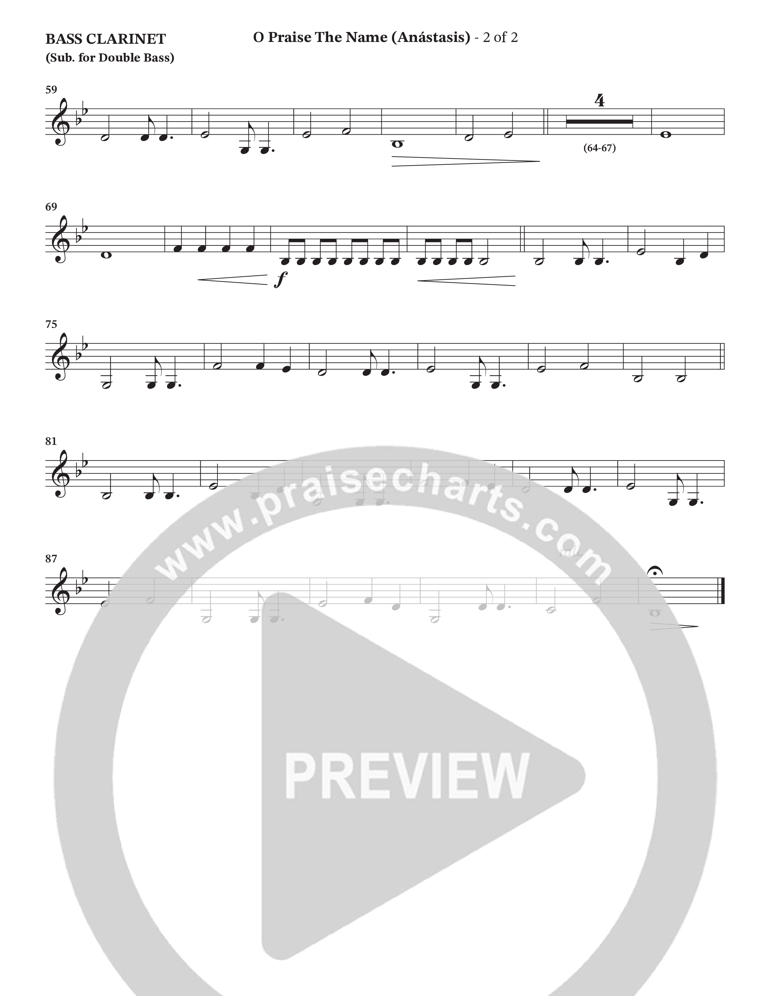 O Praise The Name (Anastasis) (Choral Anthem SATB) Bass Clarinet (StowTown Worship / Alvin Slaughter)