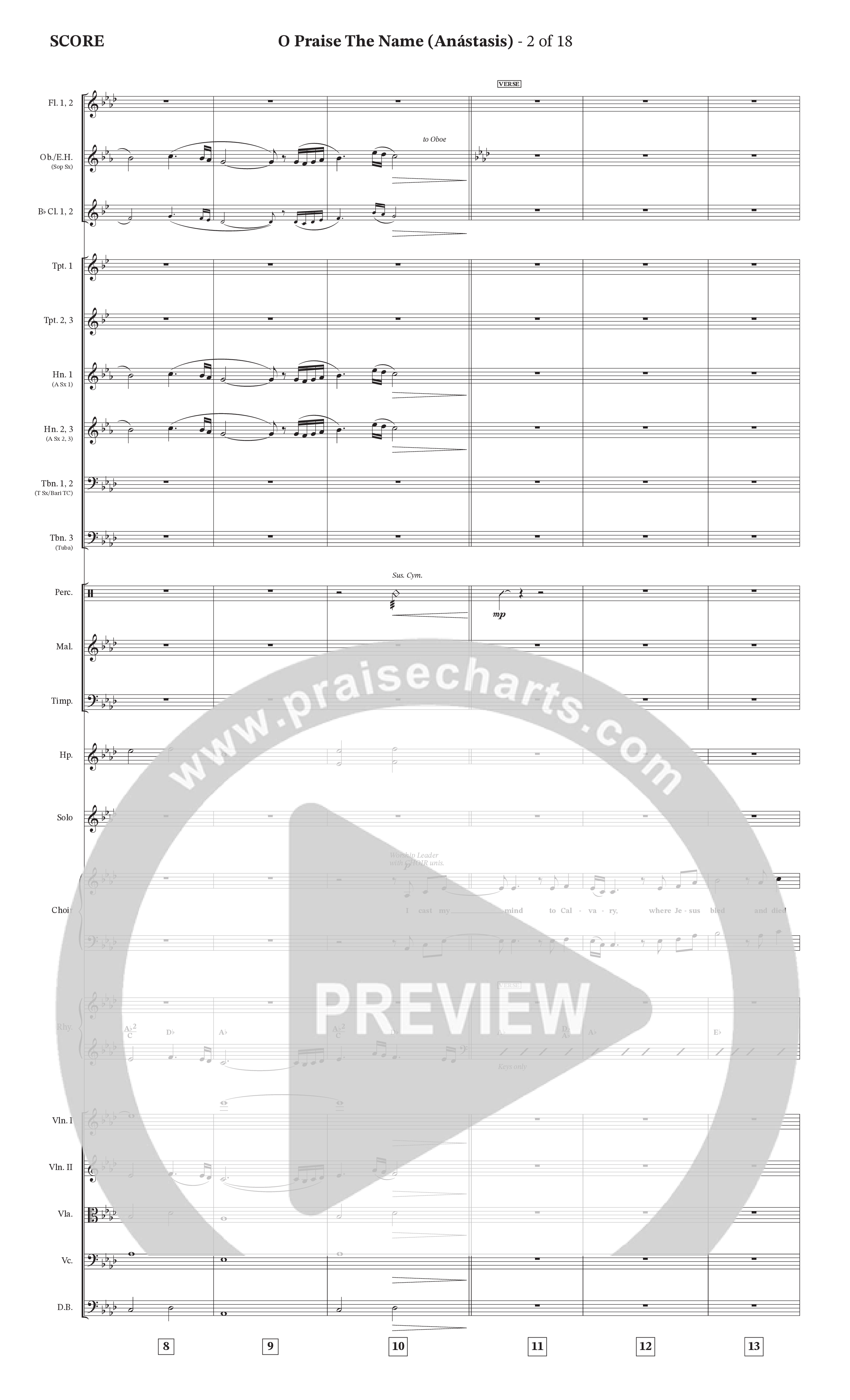 O Praise The Name (Anastasis) (Choral Anthem SATB) Orchestration (StowTown Worship / Alvin Slaughter)