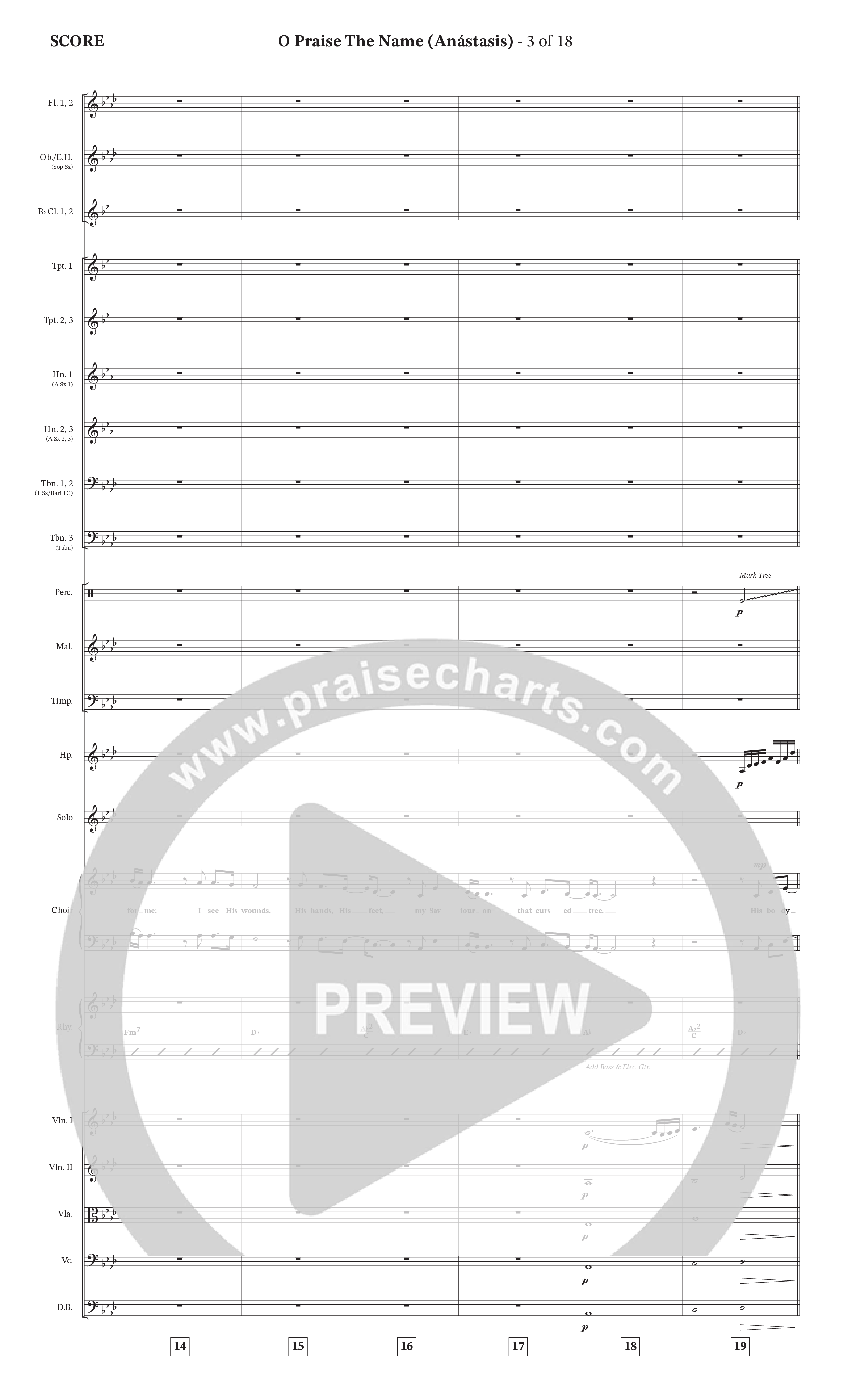 O Praise The Name (Anastasis) (Choral Anthem SATB) Orchestration (StowTown Worship / Alvin Slaughter)