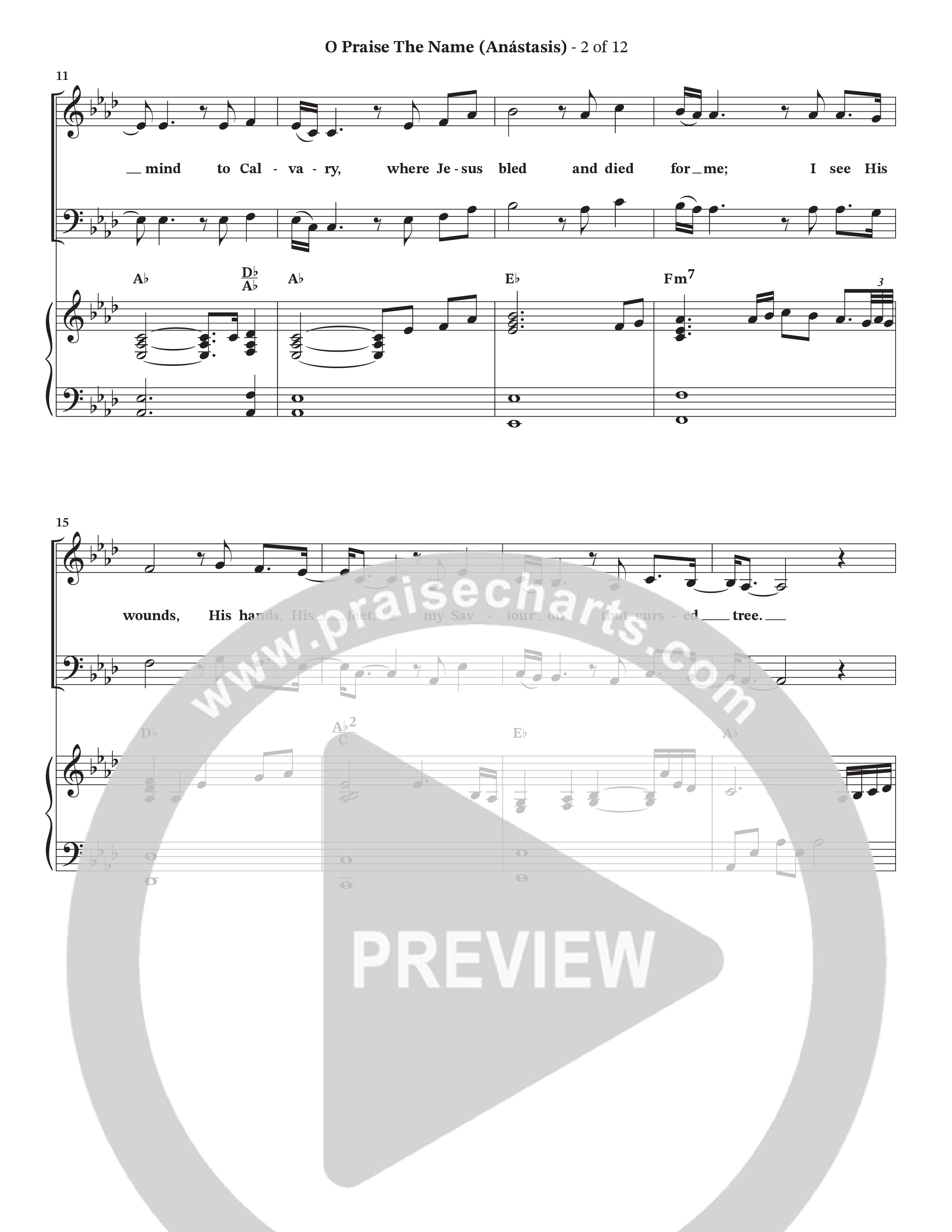 O Praise The Name (Anastasis) (Choral Anthem SATB) Anthem (SATB/Piano) (StowTown Worship / Alvin Slaughter)