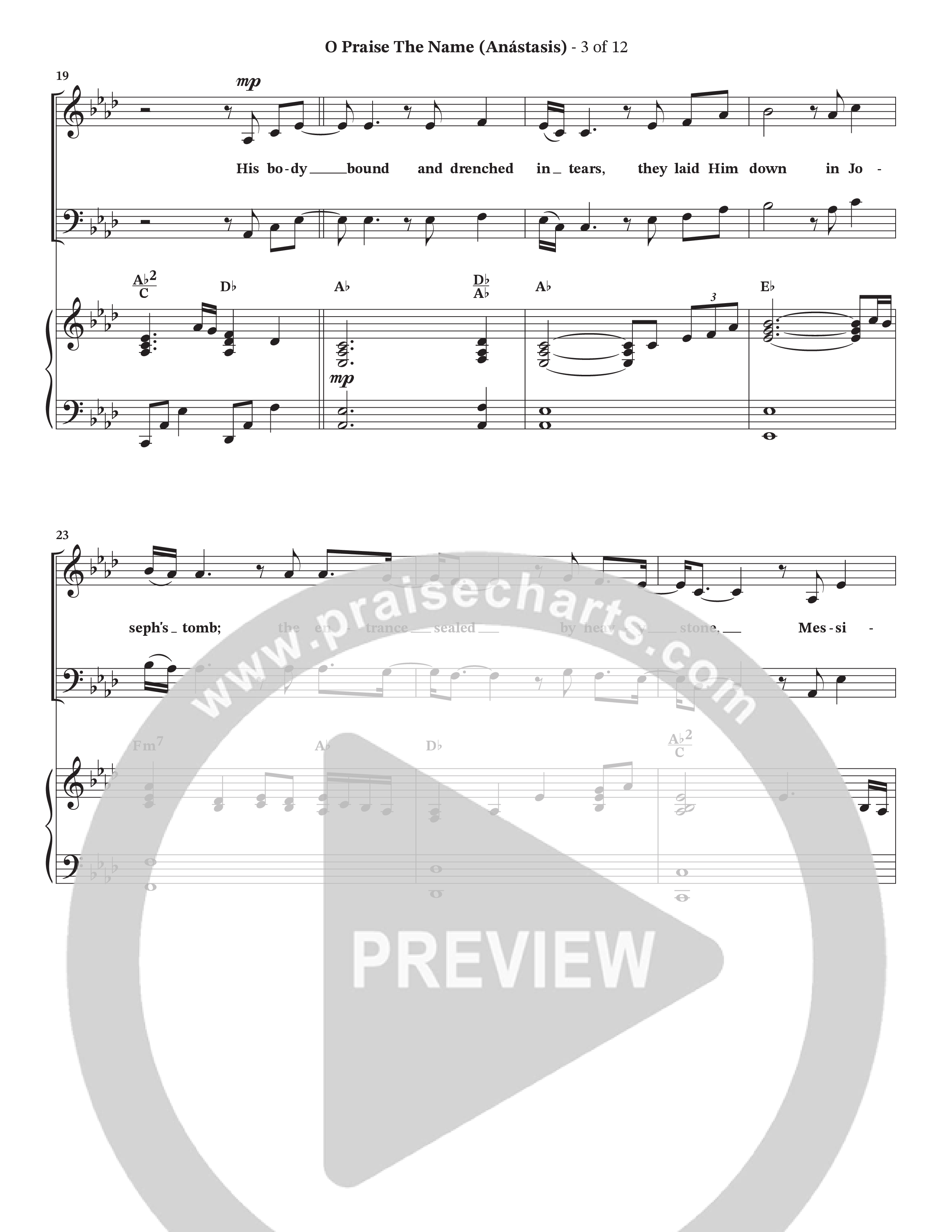 O Praise The Name (Anastasis) (Choral Anthem SATB) Anthem (SATB/Piano) (StowTown Worship / Alvin Slaughter)