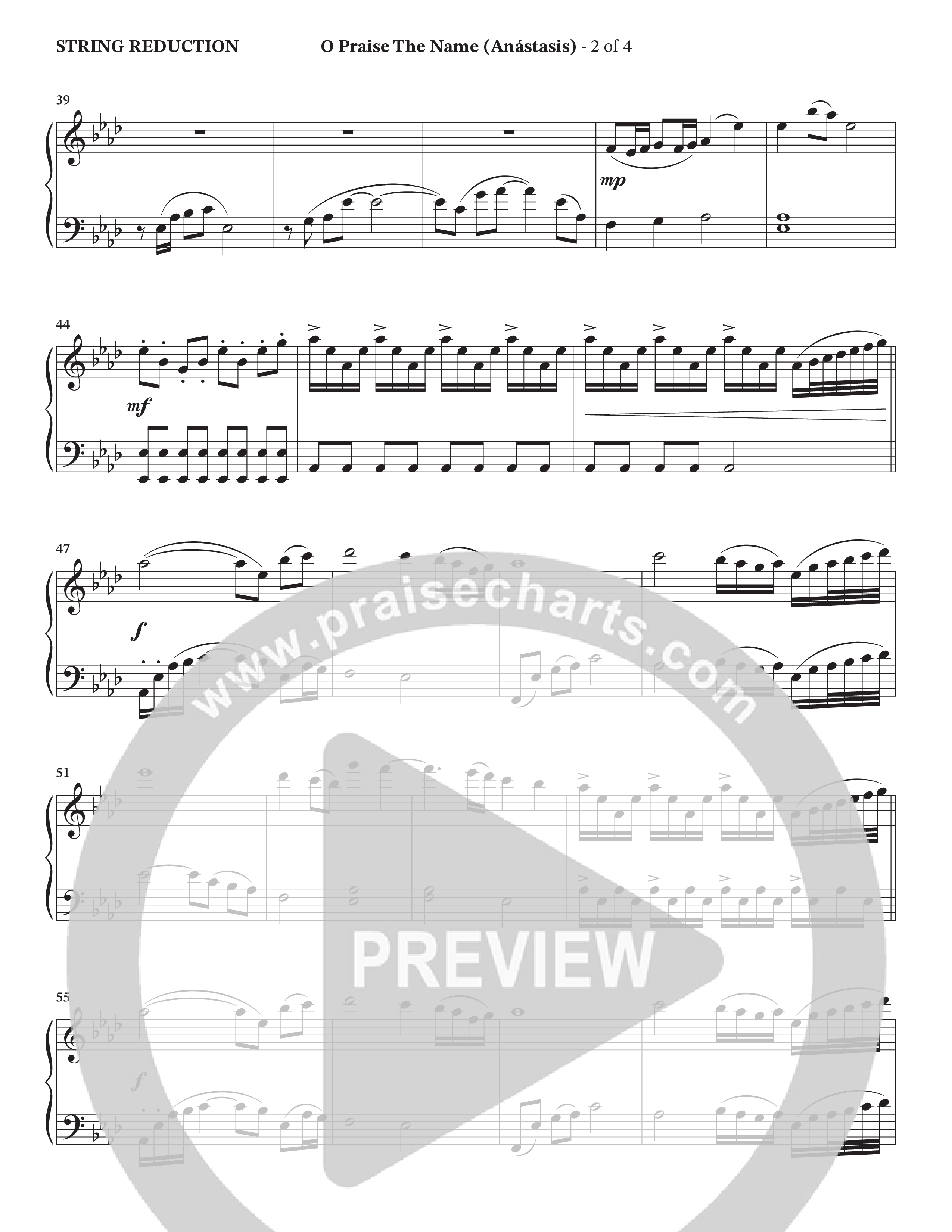 O Praise The Name (Anastasis) (Choral Anthem SATB) String Reduction (StowTown Worship / Alvin Slaughter)