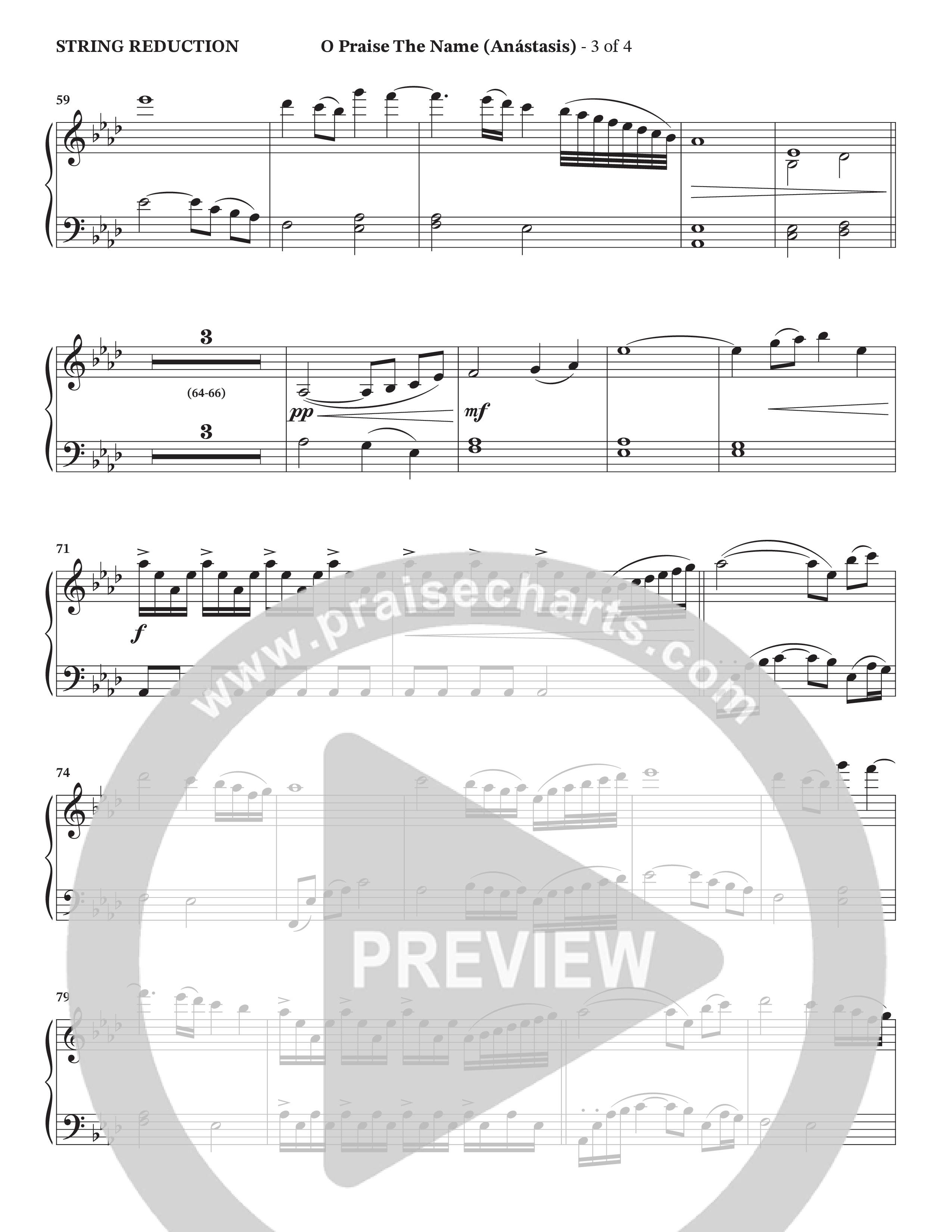 O Praise The Name (Anastasis) (Choral Anthem SATB) String Reduction (StowTown Worship / Alvin Slaughter)