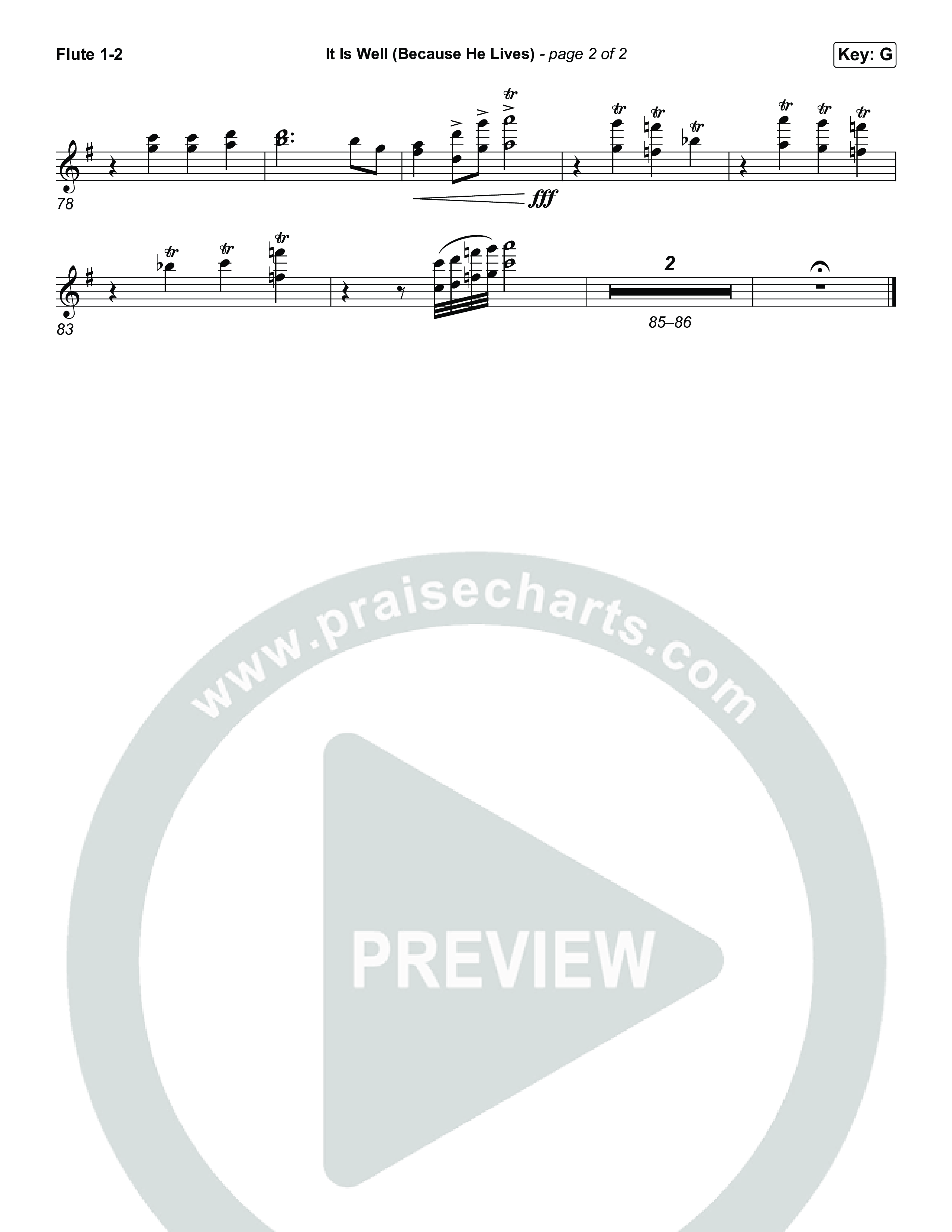 It Is Well (Because He Lives) (Choral Anthem SATB) Wind Pack (Tommee Profitt / Bay Turner / Arr. Luke Gambill)