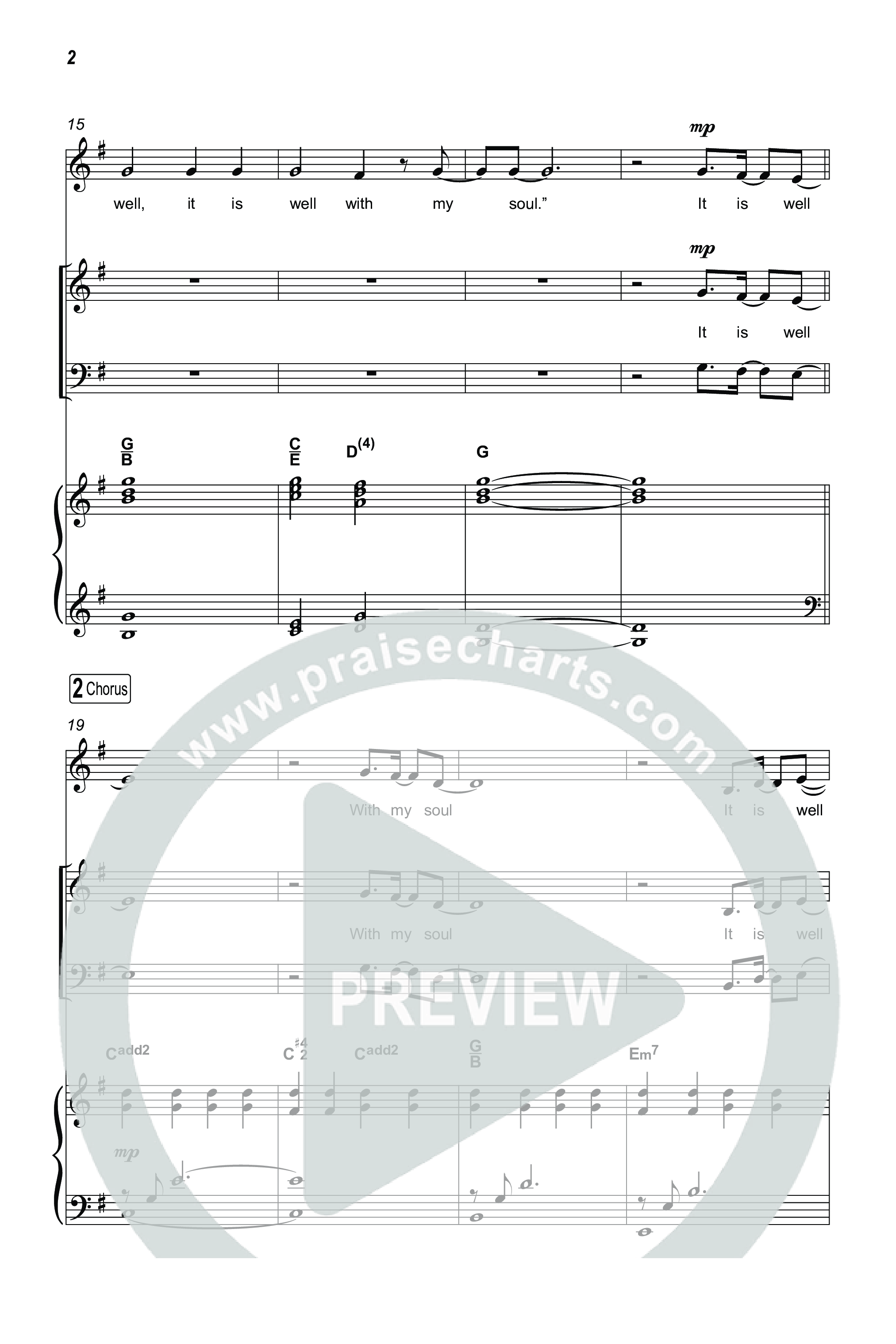 It Is Well (Because He Lives) (Choral Anthem SATB) Octavo (SATB & Pno) (Tommee Profitt / Bay Turner / Arr. Luke Gambill)