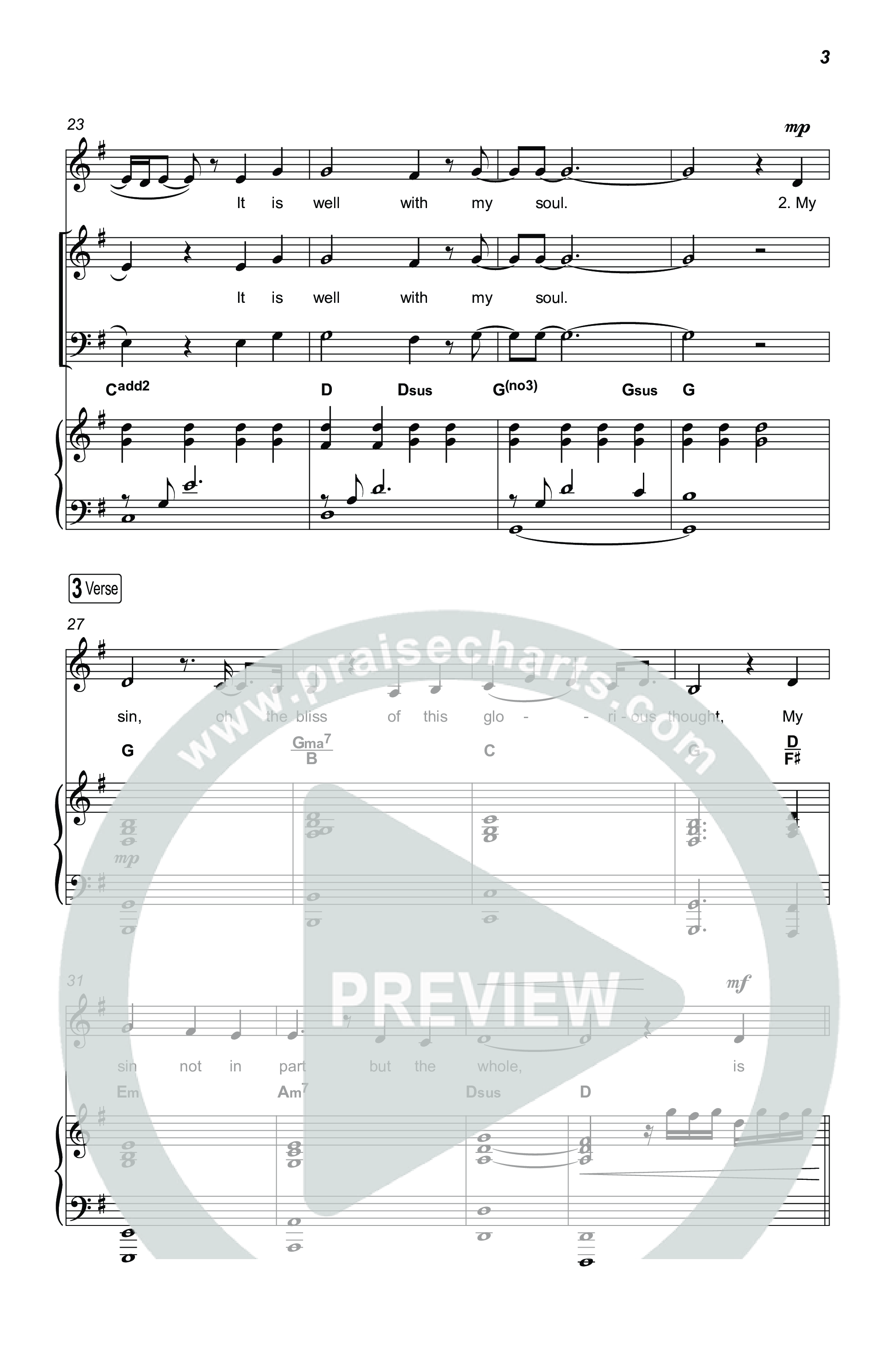 It Is Well (Because He Lives) (Choral Anthem SATB) Octavo (SATB & Pno) (Tommee Profitt / Bay Turner / Arr. Luke Gambill)