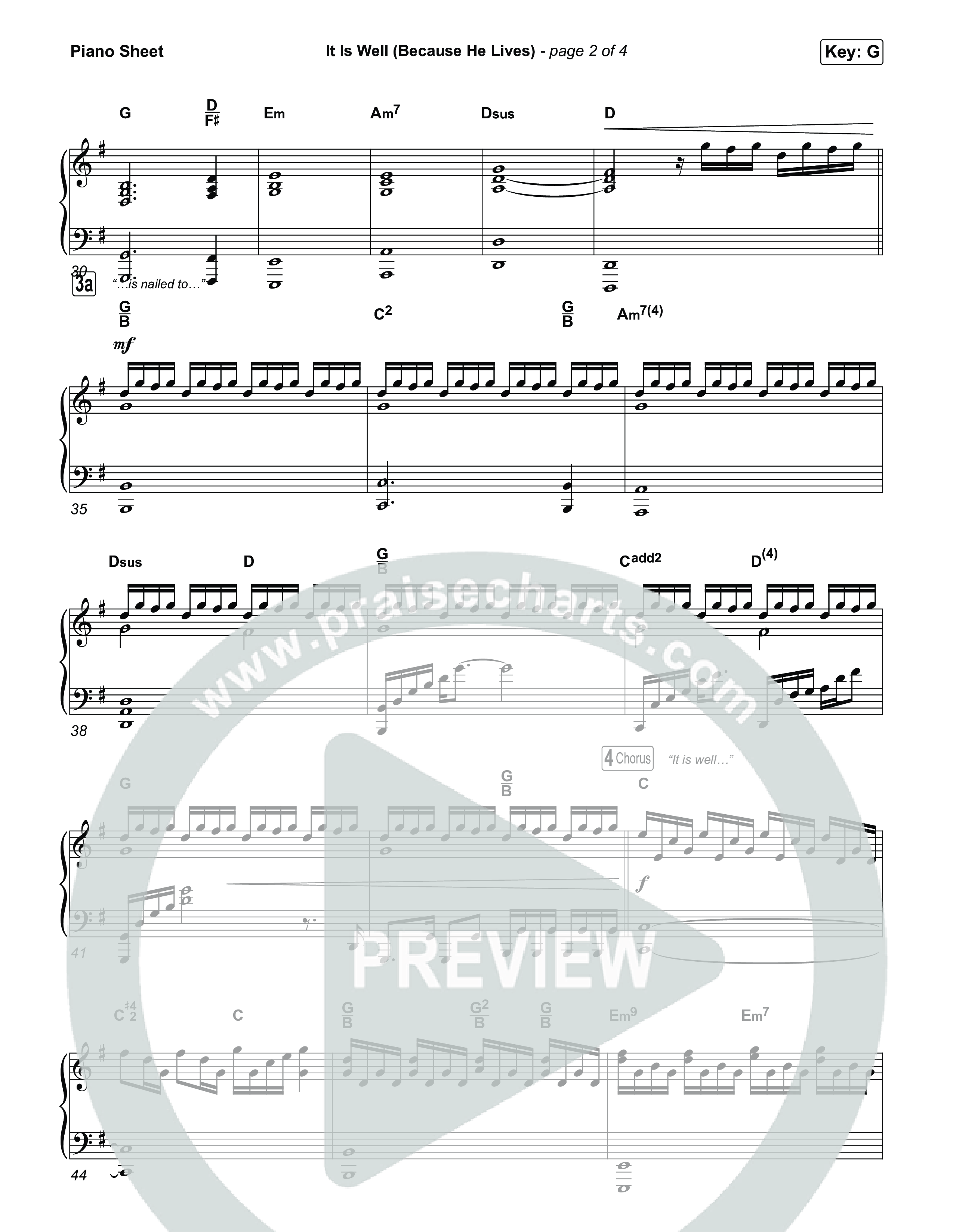 It Is Well (Because He Lives) (Choral Anthem SATB) Piano Sheet (Tommee Profitt / Bay Turner / Arr. Luke Gambill)