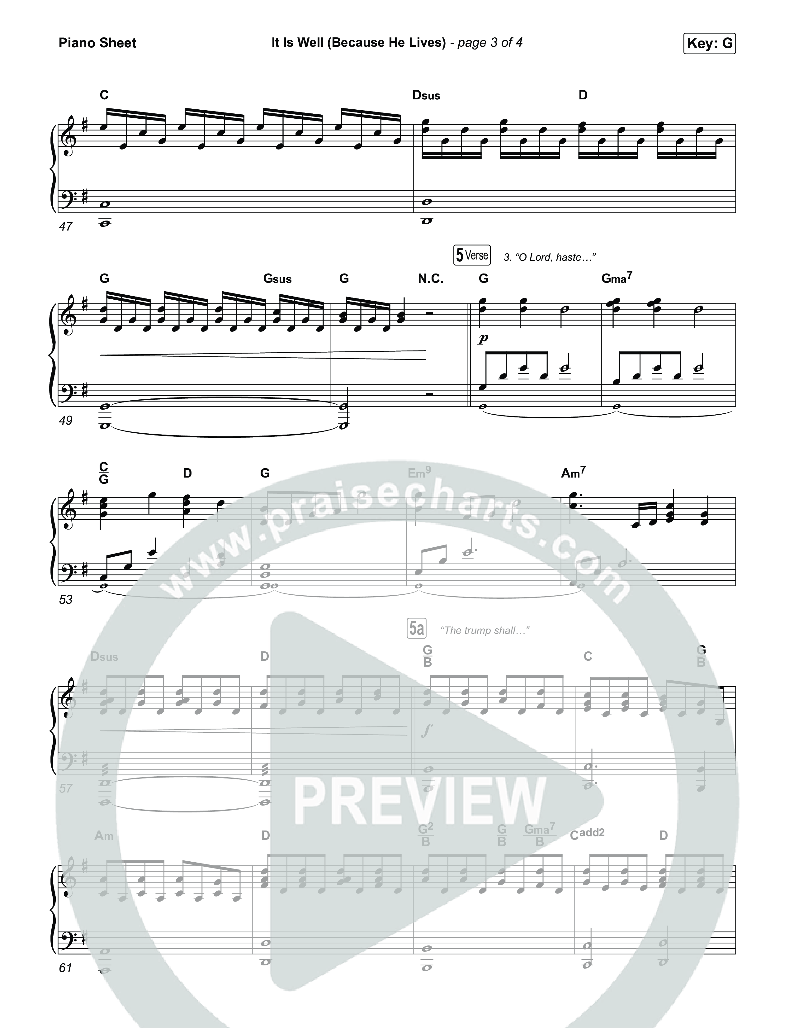 It Is Well (Because He Lives) (Choral Anthem SATB) Piano Sheet (Tommee Profitt / Bay Turner / Arr. Luke Gambill)