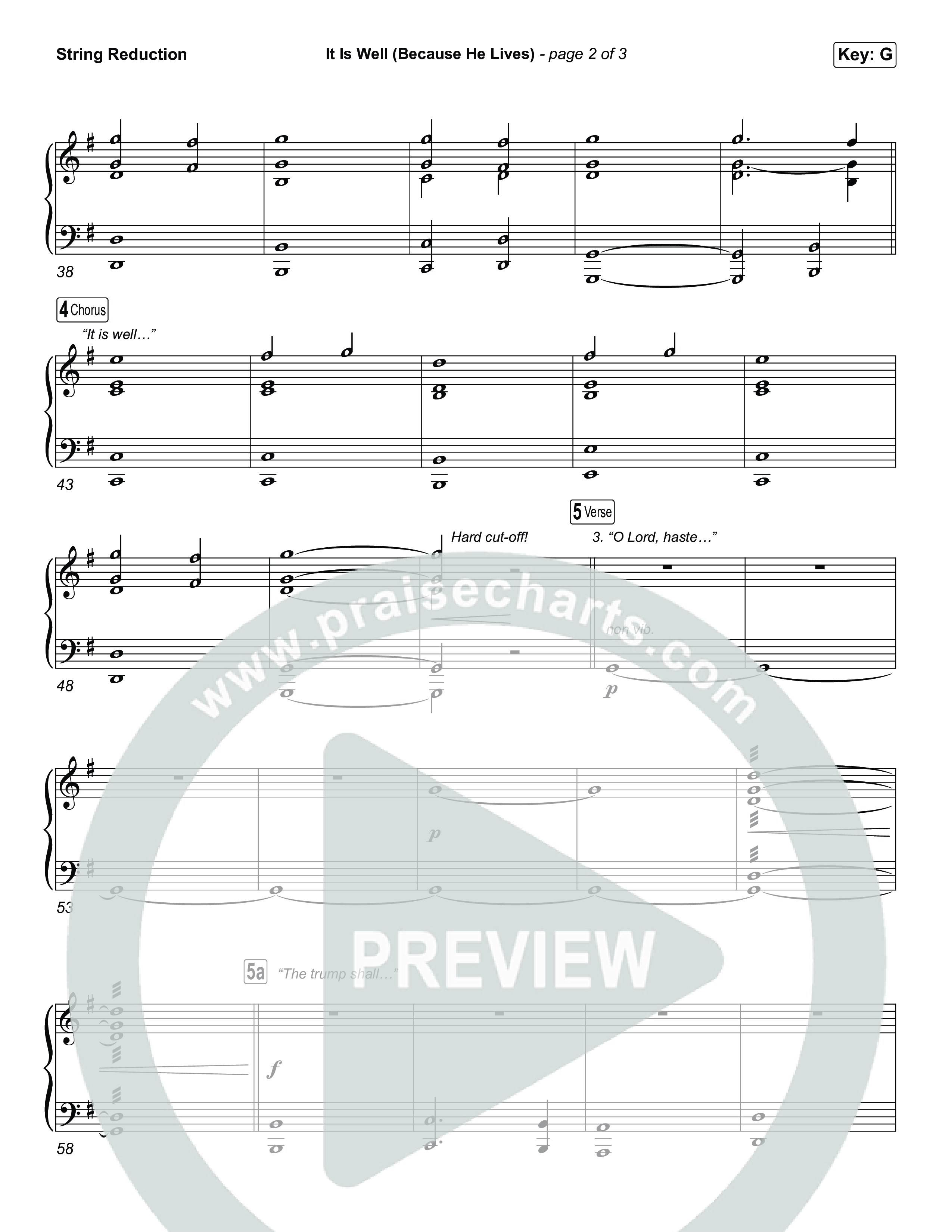 It Is Well (Because He Lives) (Choral Anthem SATB) String Reduction (Tommee Profitt / Bay Turner / Arr. Luke Gambill)